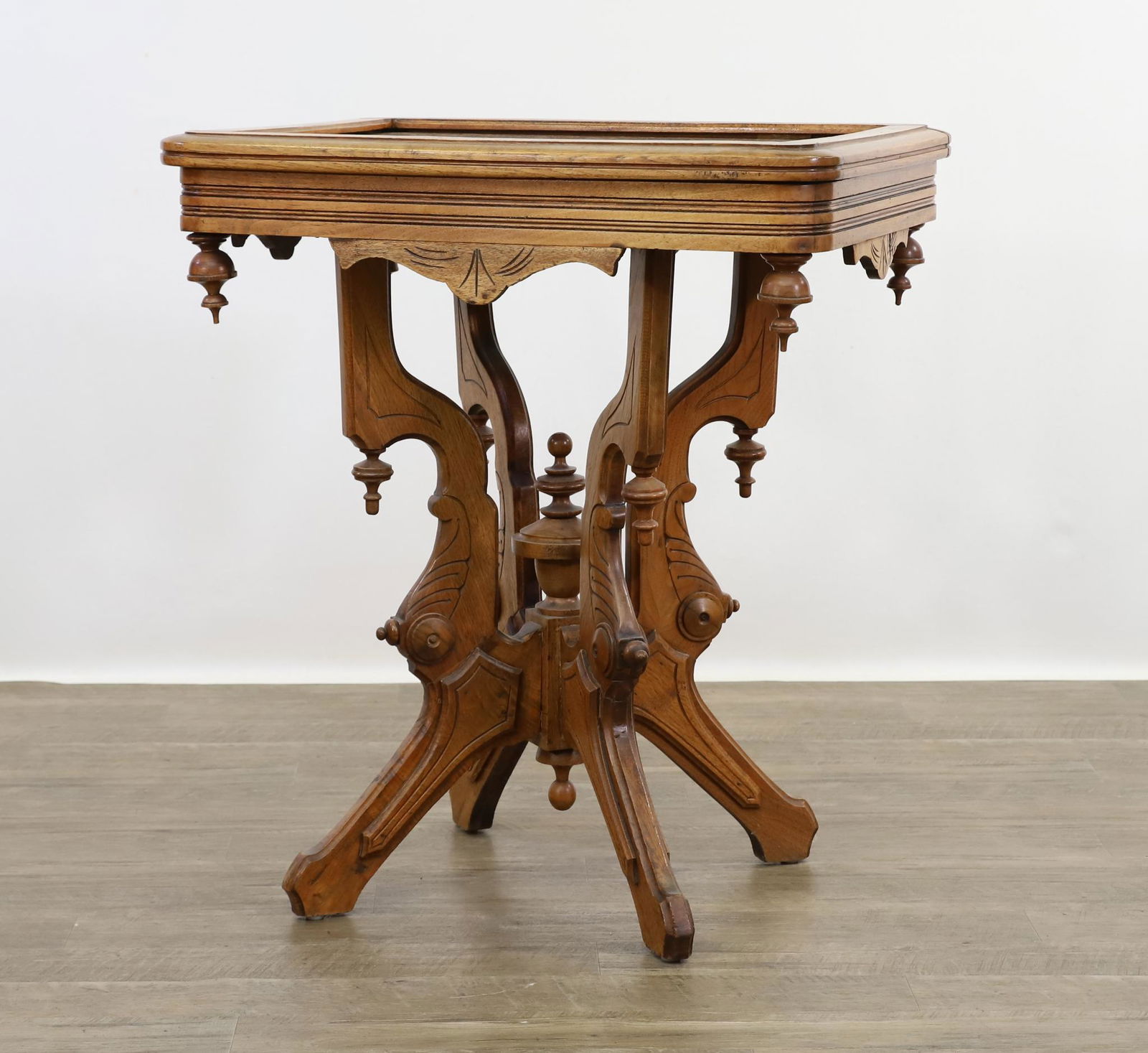 Victorian Eastlake Walnut Center Table (1 of 12)