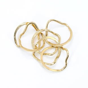 Jose 14KY Gold Puzzle Ring: Jose puzzle ring in 14ky gold features interconnected rings (6), approx. size 5. 7.7gtw