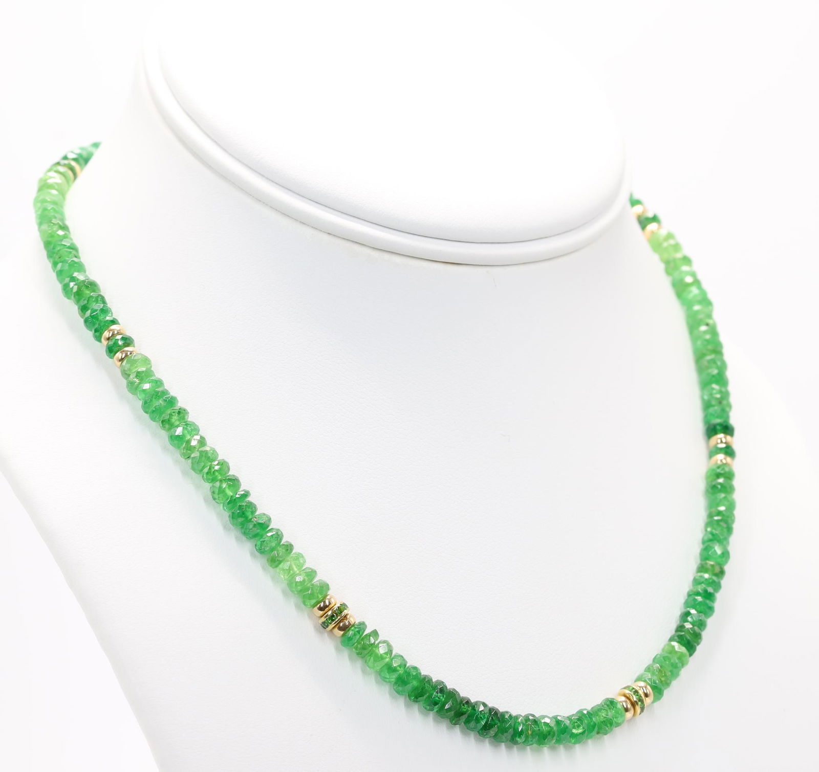 14KY Gold Emerald Bead Necklace (1 of 5)
