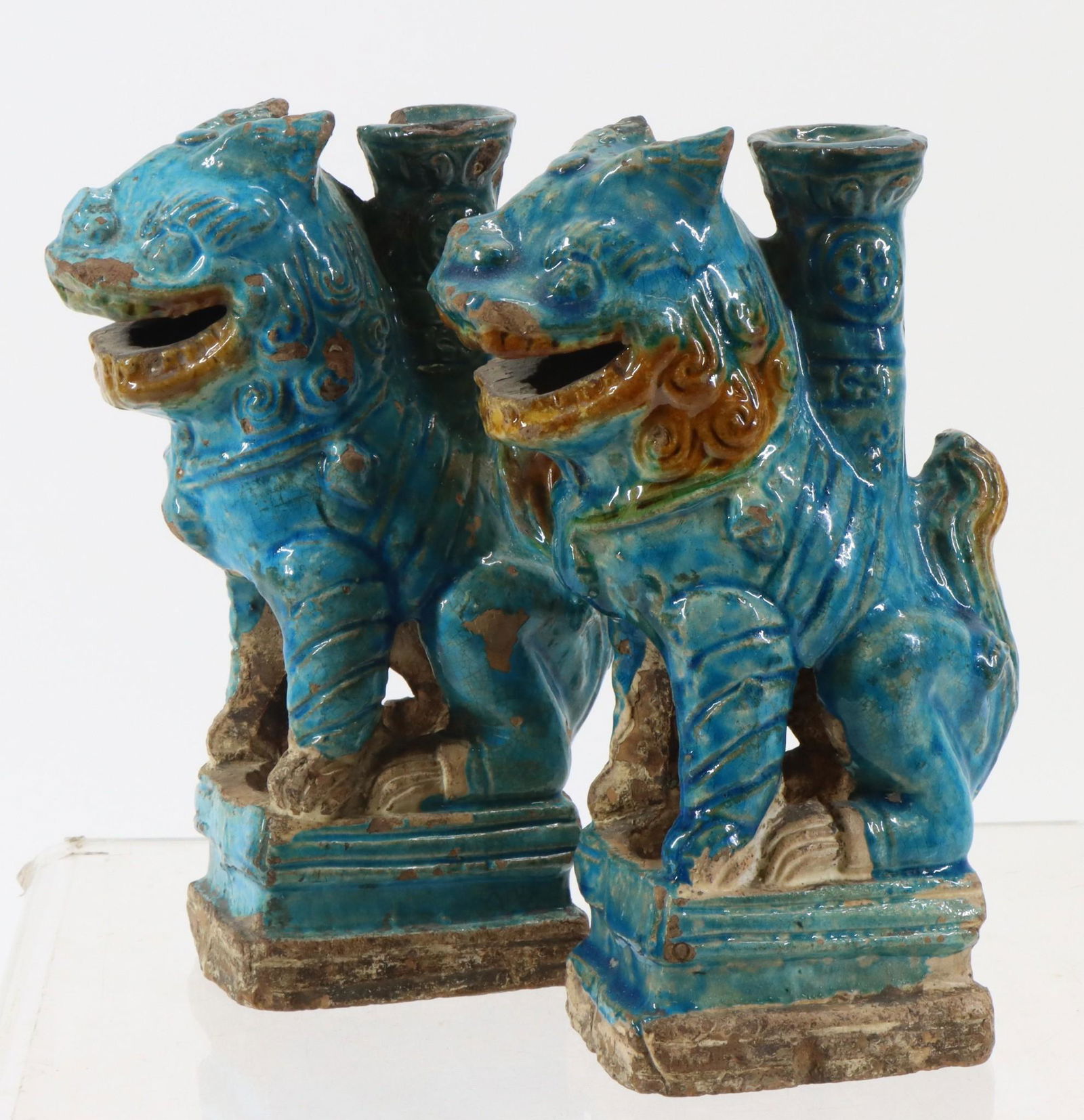 Chinese Turquoise Glaze Pottery Joss Stick Holders (1 of 14)
