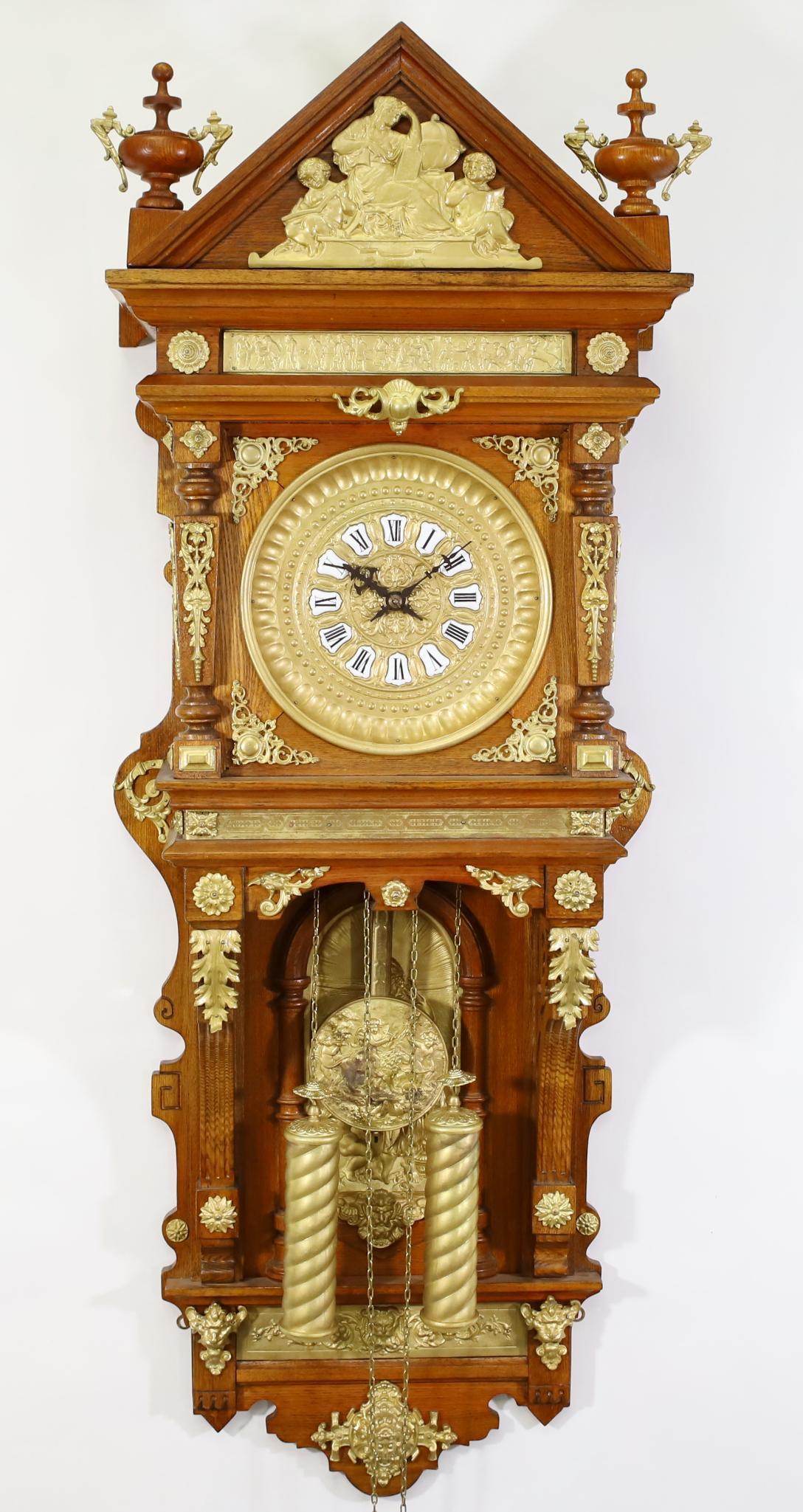Ormolu Mounted Open Well Wall Clock (1 of 16)
