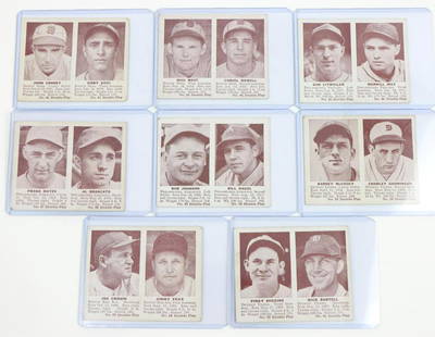 1941 Double Play baseball cards: 1941 Double Play baseball cards: #41/42 Cooney/Sisti, #43/44 West Rowell, #45/46 Litwhiler/May, #47/48 Hayes/Brancato, #49/50 Johnson/Nagel, #53/54 McCosky/Gehringer (HOF), #55/56 Higgins/Bartell &