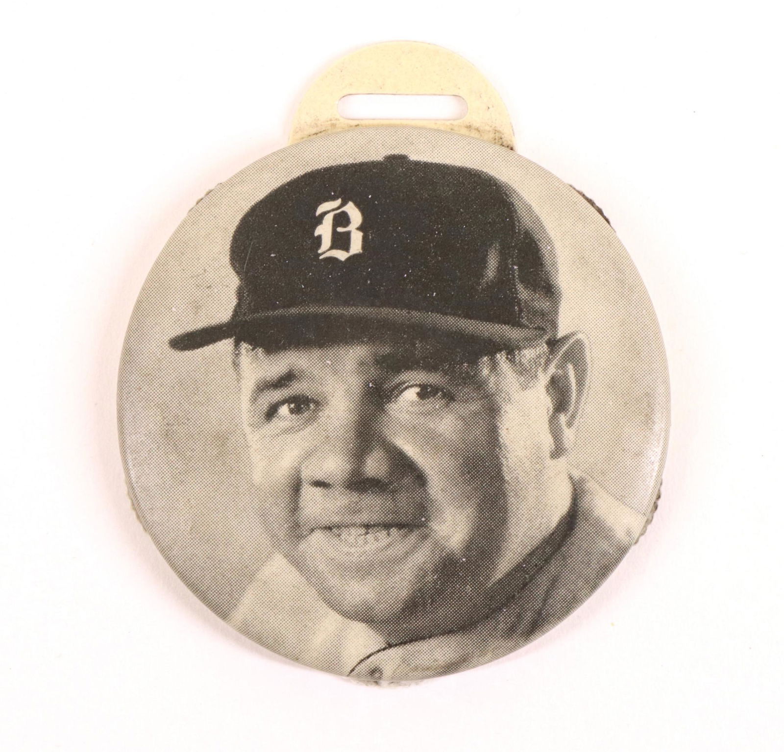 1935 Babe Ruth scorer watch FOB: 1935 Quaker Oats premium New York Yankees Hall of Famer Babe Ruth celluloid scorer watch FOB (VG-X)