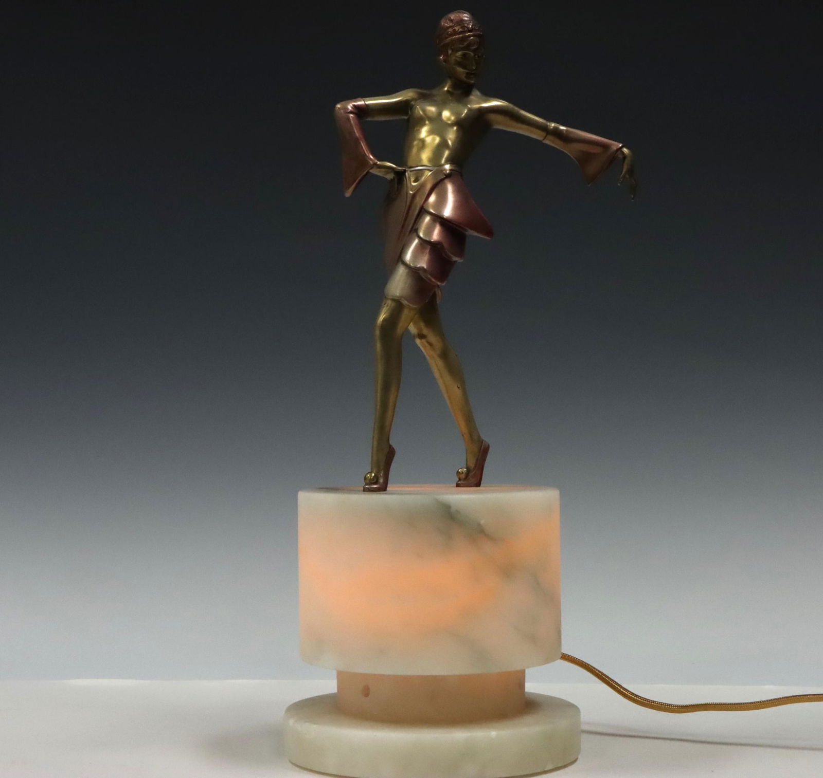 Art Deco Figural Alabaster Lamp (1 of 5)