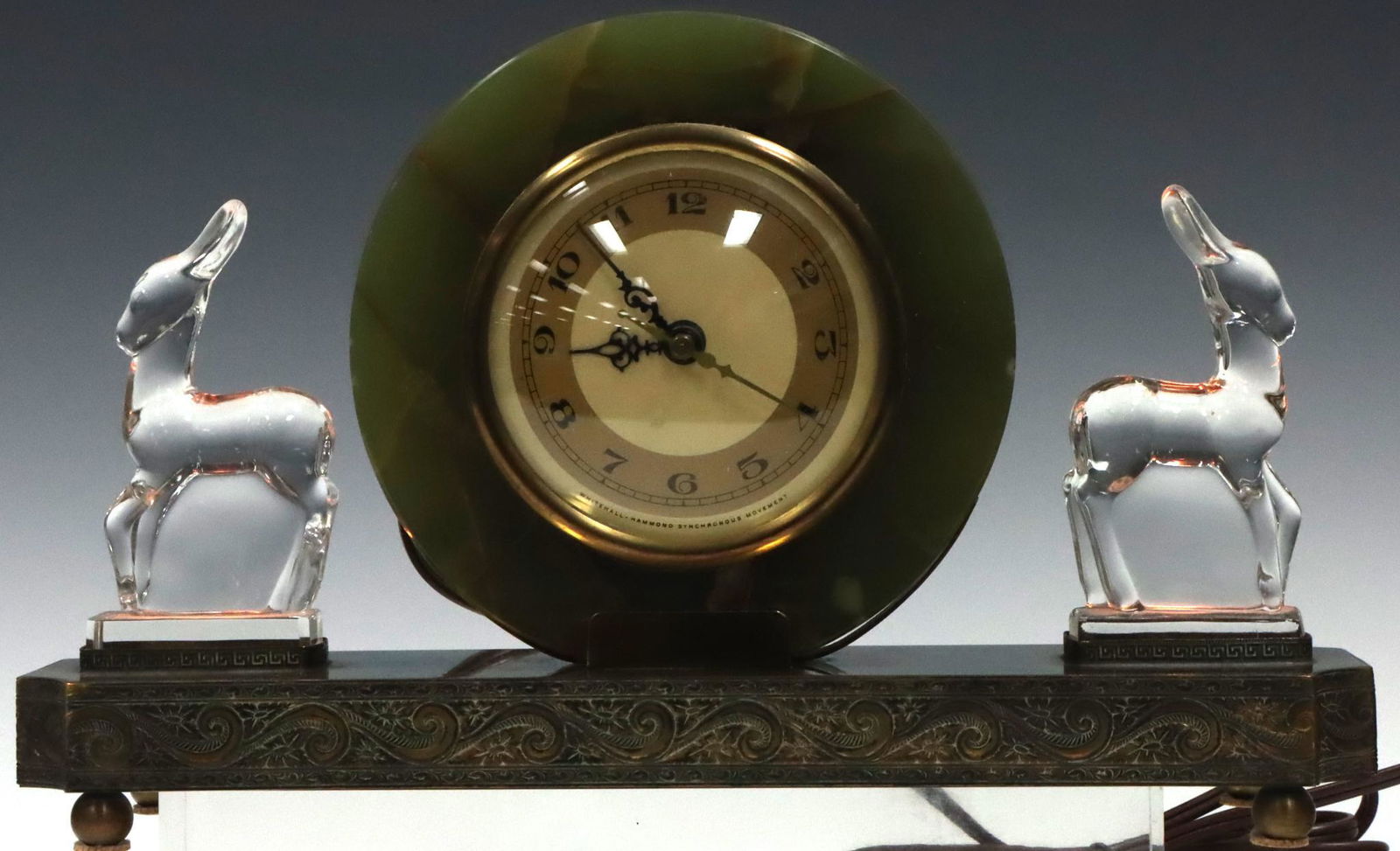 Whitehall Hammond Fostoria Onyx Clock (1 of 5)