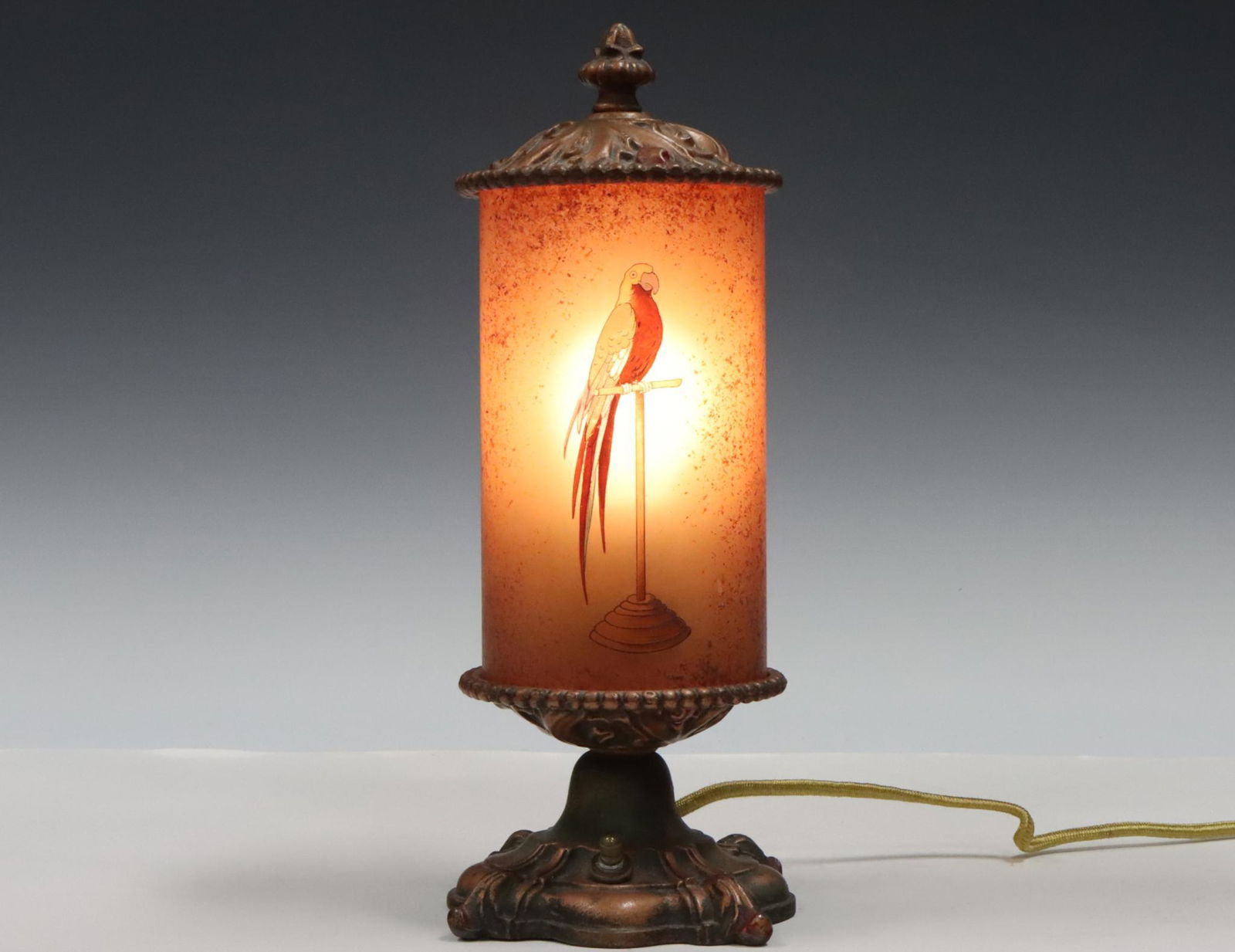 Reverse Painted Cylinder Lamp (1 of 8)