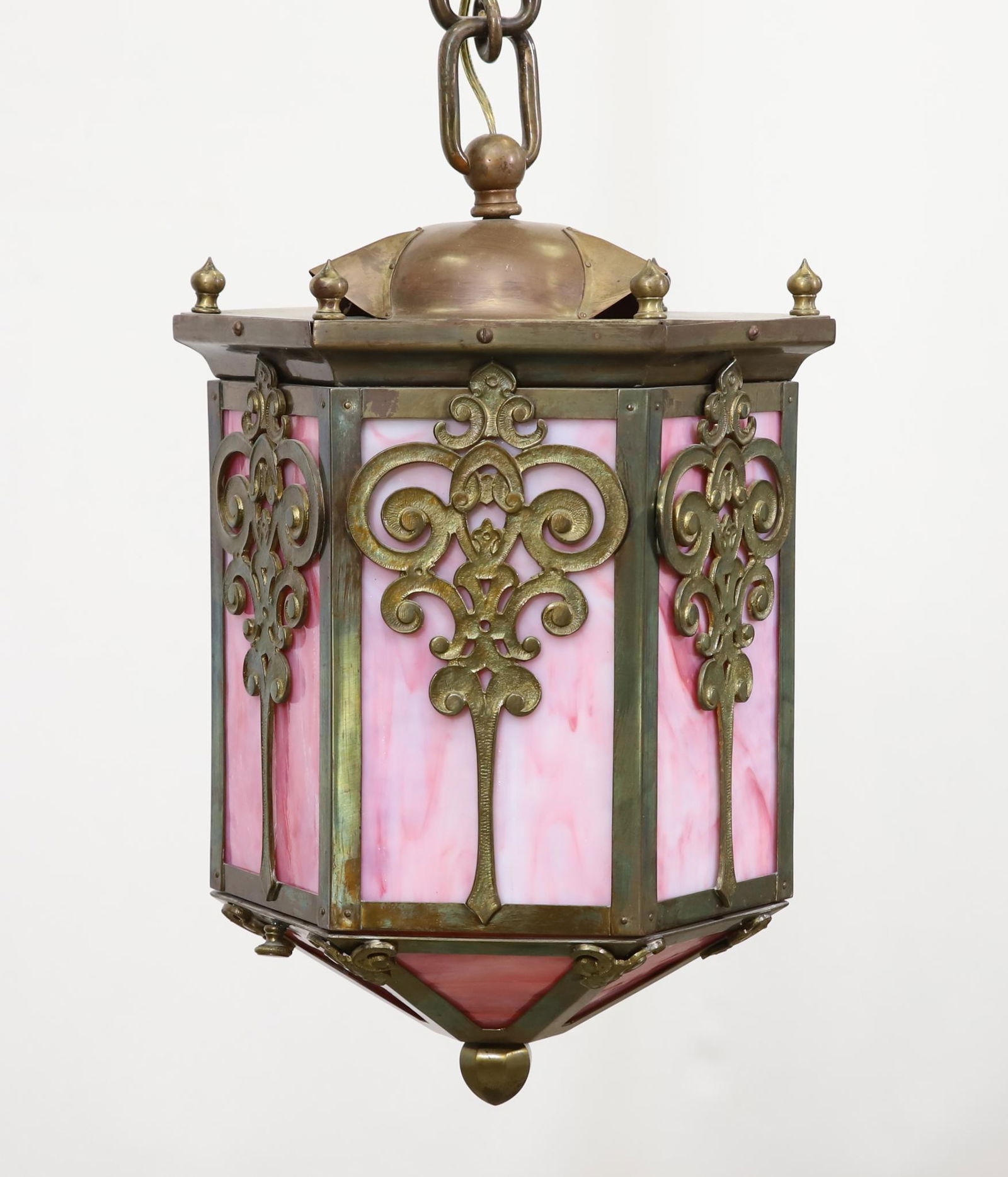 Slag Glass Hanging Lantern (1 of 11)