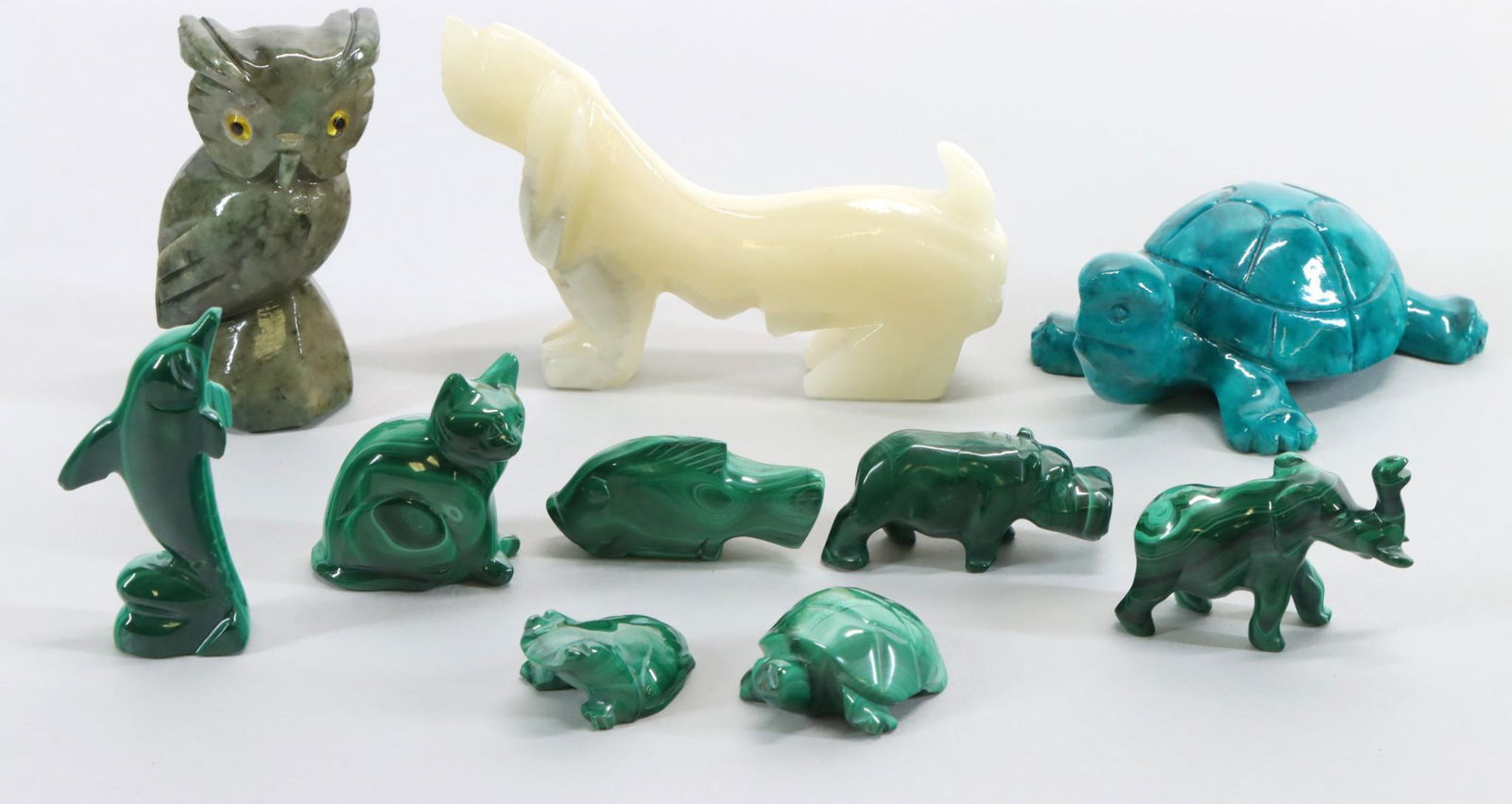 Malachite & Alabaster Animal Figures (1 of 12)