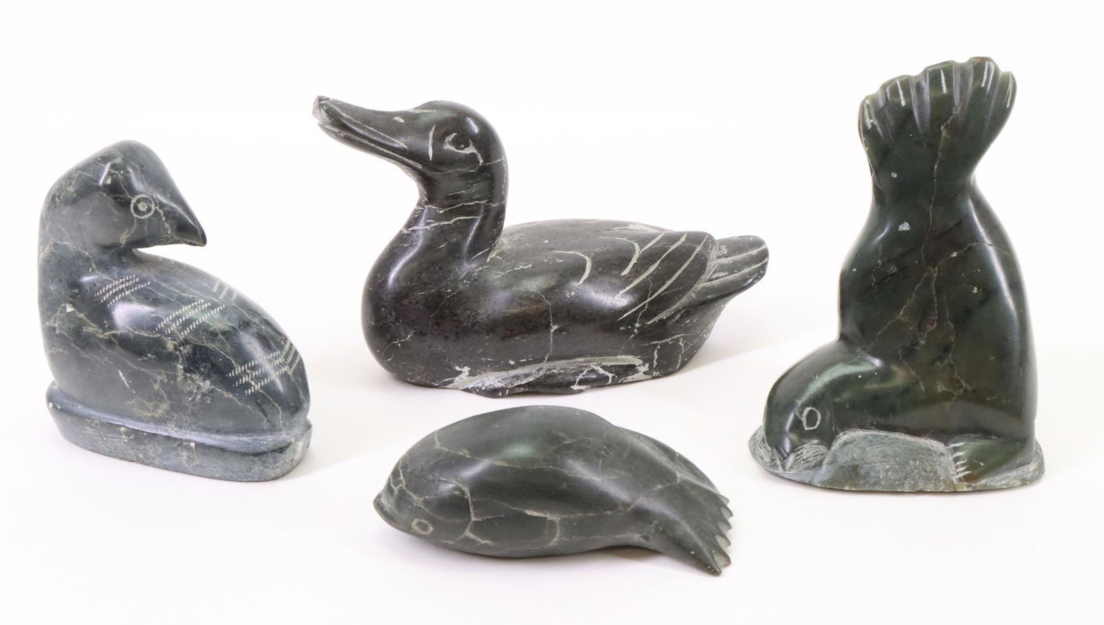 Inuit Carvings of Birds and Seal (1 of 9)