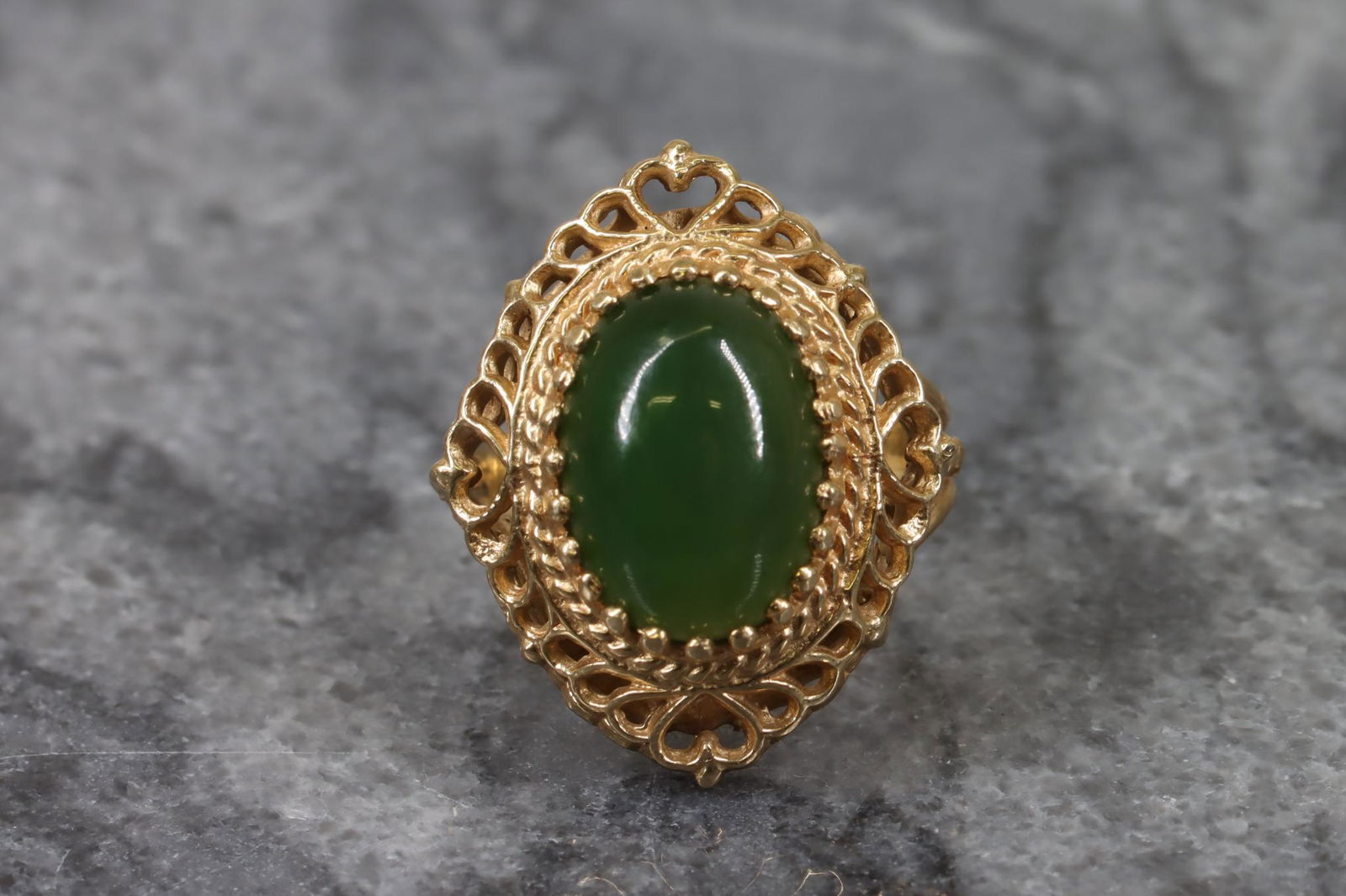 14KY Gold Jade Ring (1 of 3)