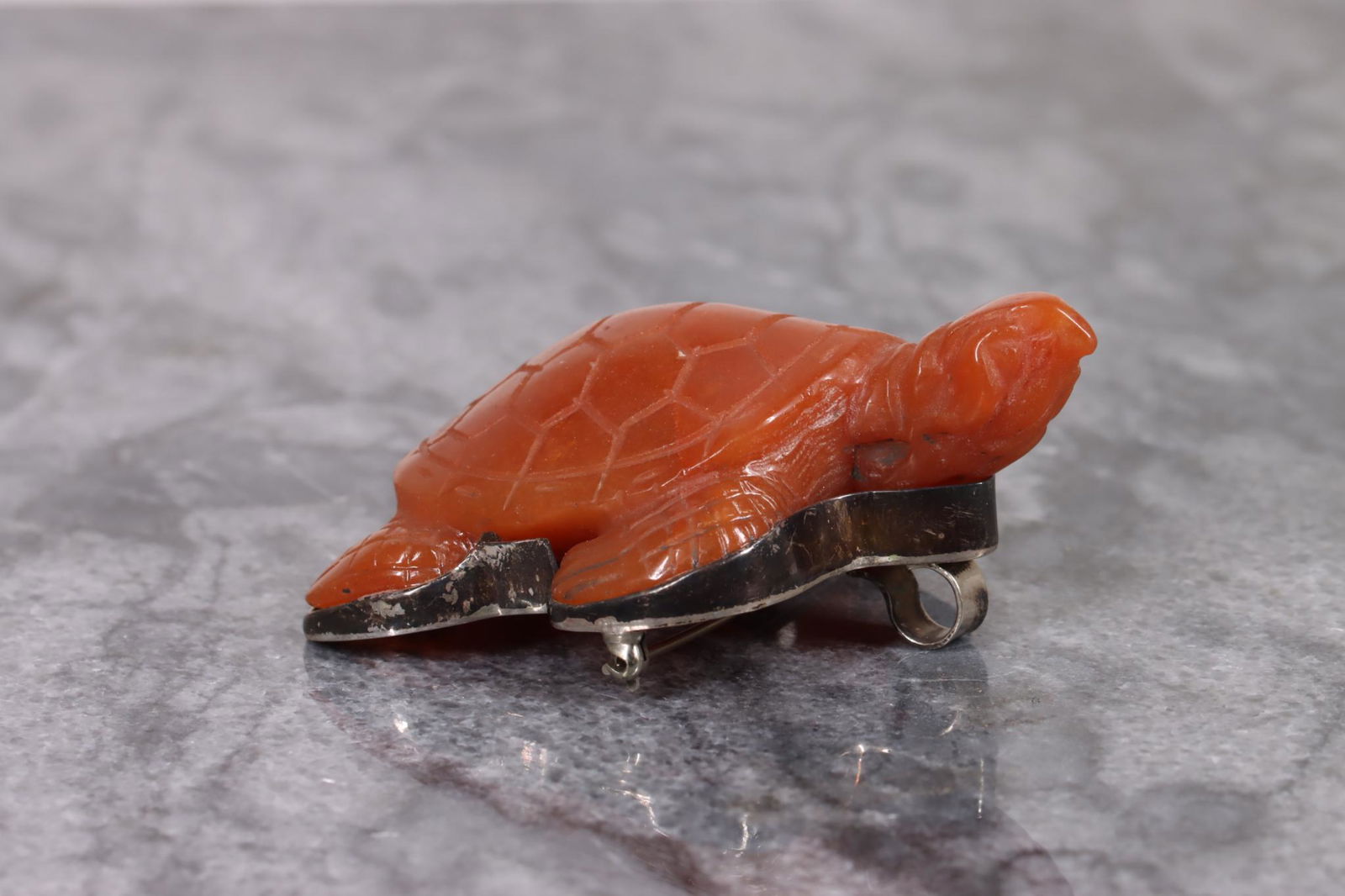 Amy Kahn Russell Carnelian Turtle Pin Pendant (1 of 7)