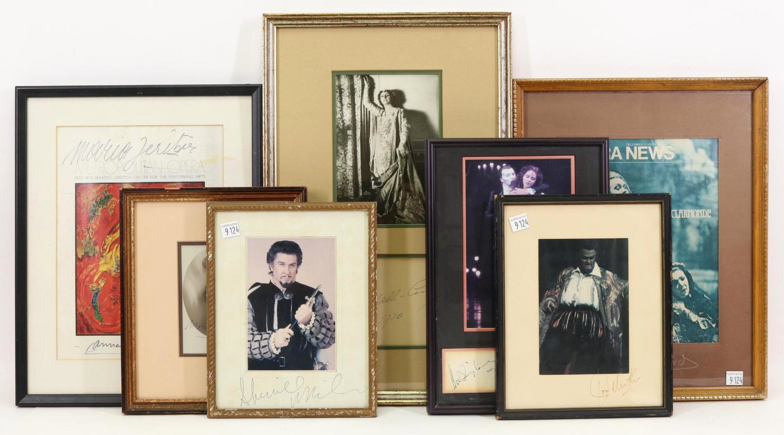 Opera Autographs: Collection of opera related autographs including; 1.) Autograph of Joan Sutherland (1926-2010) Australian dramatic coloratura soprano on mat of framed front cover of "Opera News" dated December 11, 19