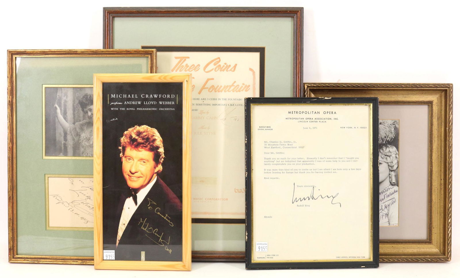 Opera and Music Autographs: Collection of autographs related to Opera and Music including; 1.) Autograph of Bidu Sayao (1902-1999) Brazilian opera soprano. Autographed black and white photograph signed "To John Harrison with my