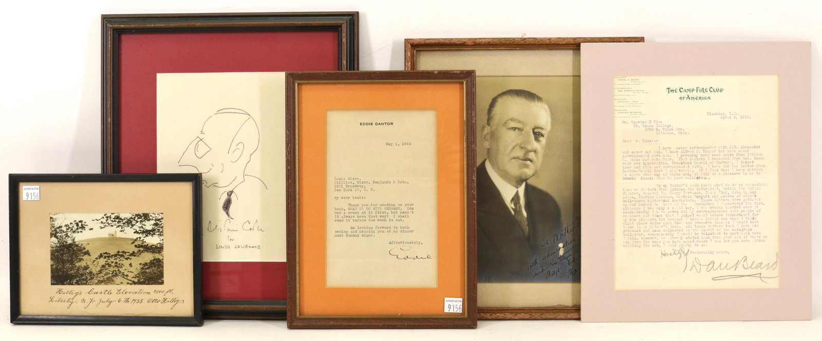 Autograph Collection-Stage, Entertainment, Organization and Others: Collection of autographs including; 1.) Autograph of Victor Borge (1909-2000) Danish-American comedian and musician. Signed card measuring 3.25" x 5.5". 2.) Autograph of Daniel C. Beard (1850-1941) Am
