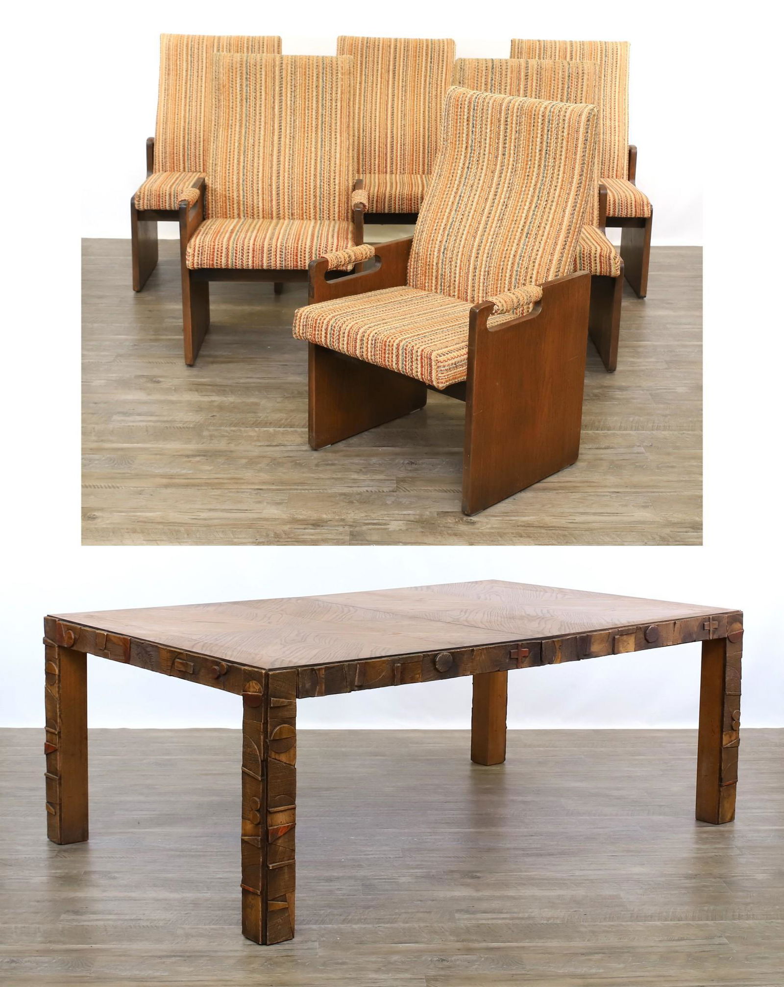 Lane Pueblo Brutalist Mid-Century Modern Dining Suite (1 of 20)