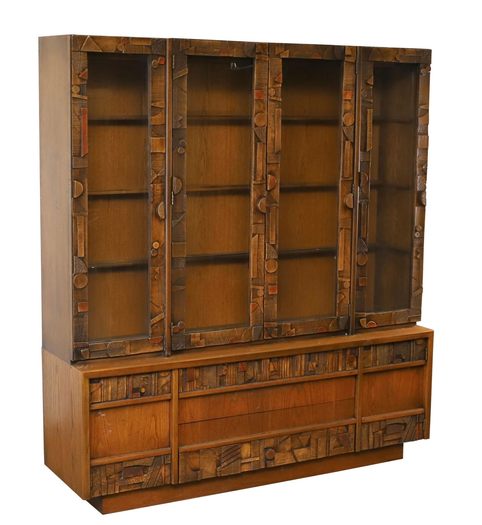 Lane Pueblo Brutalist Mid-Century Modern China Cabinet (1 of 14)