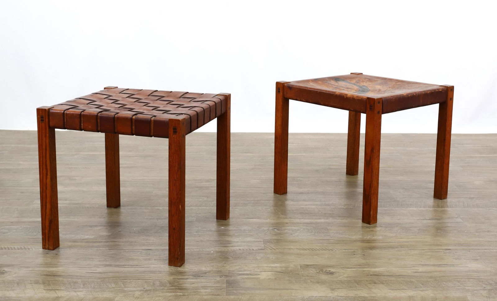 Daniel Jackson Oak and Leather Stools (1 of 16)