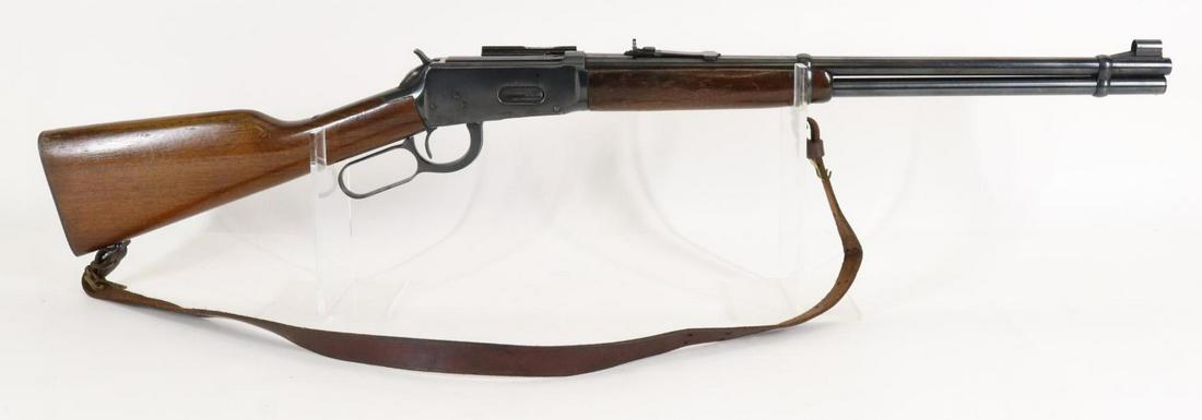 Winchester (Pre 64) Model 94 Lever Action Rifle: 30-30 Win, 20" bbl, SN 2404672. 98% blue finish shows average handling with thinning on crisp edges, good bore, left side of receiver has side mount scope base attached with 4 screws into receiver, wo