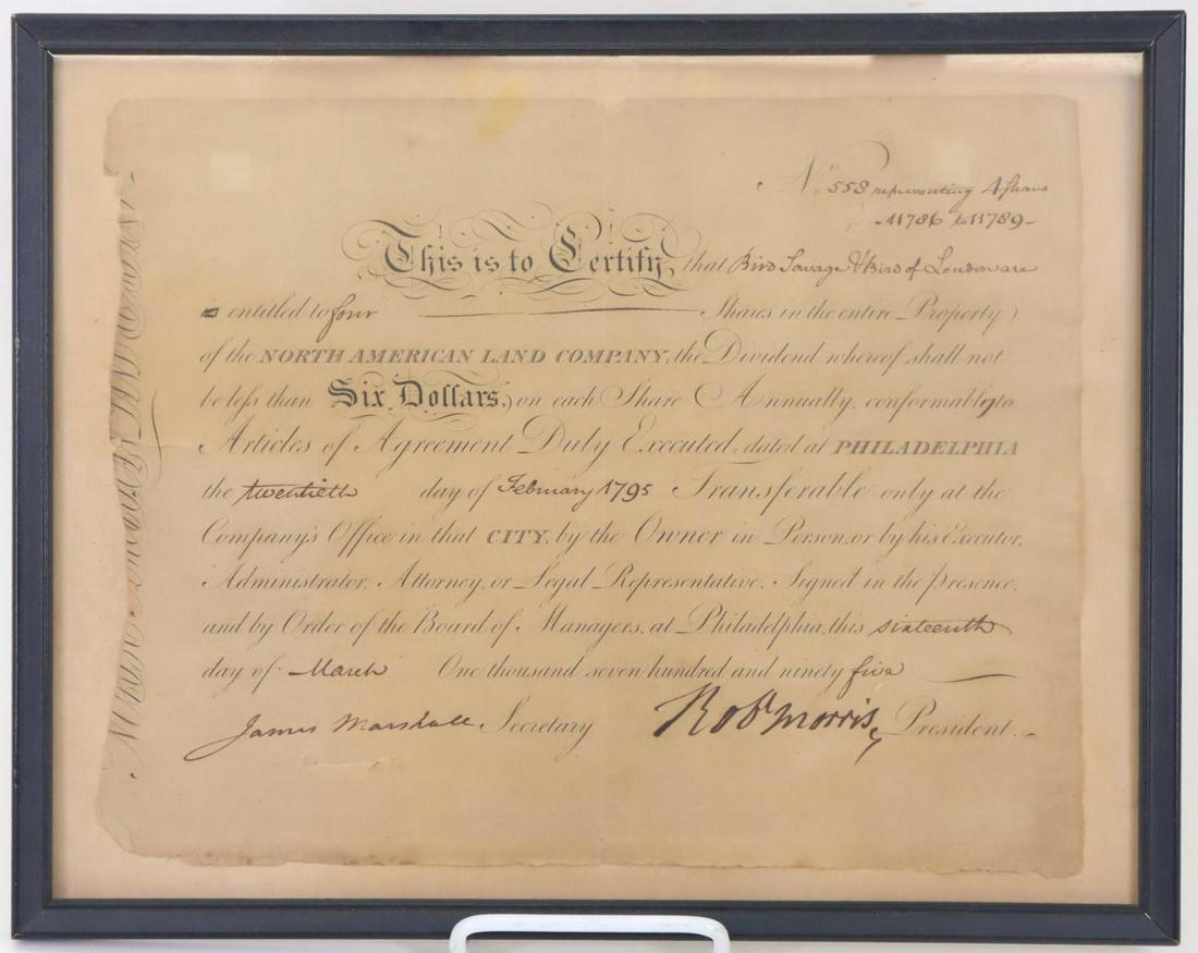 Autograph of Declaration of Independence Signer-Robert Morris: Autograph of Robert Morris, Jr. (1734-1806) Financier, Colonial politician and signer of the Declaration of Independence, the Articles of Confederation, and the United States Constitution. Autograph o