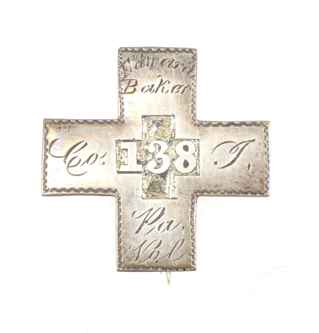 Civil War Silver Identification Sixth Corps Badge-138th Pennsylvania Infantry (1 of 2)