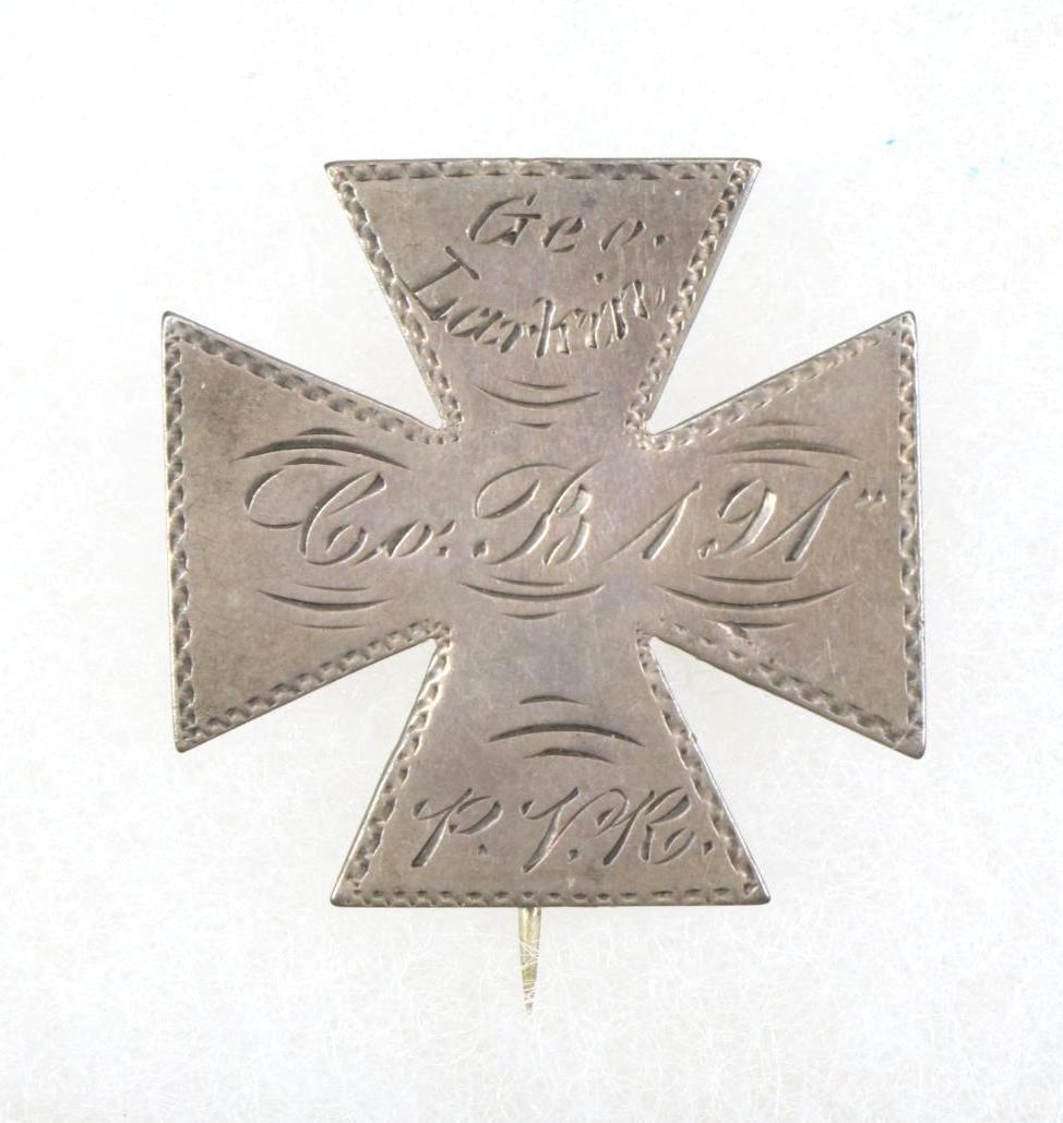 Civil War Silver Identification Fifth Corps Badge-191st Pennsylvania Infantry (1 of 2)