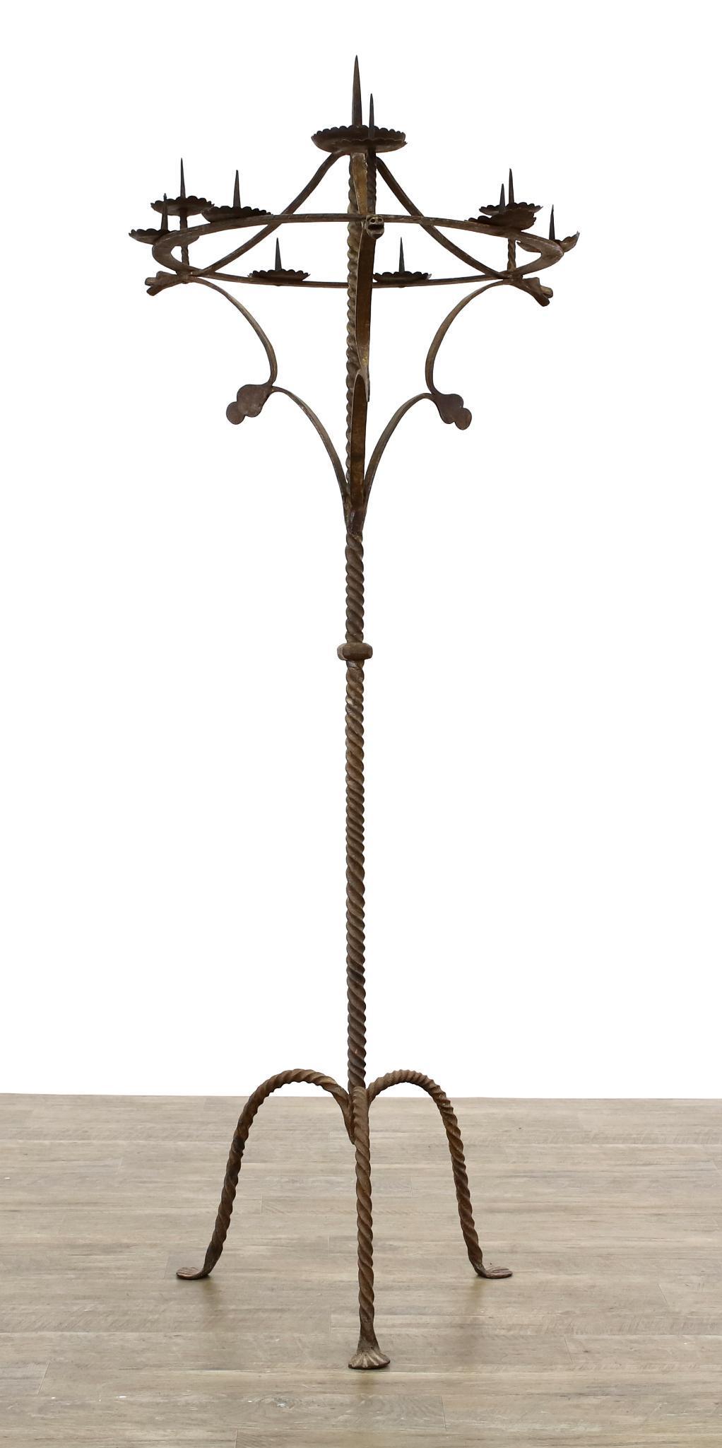 Gothic Wrought Iron Floor Candelabra (1 of 11)