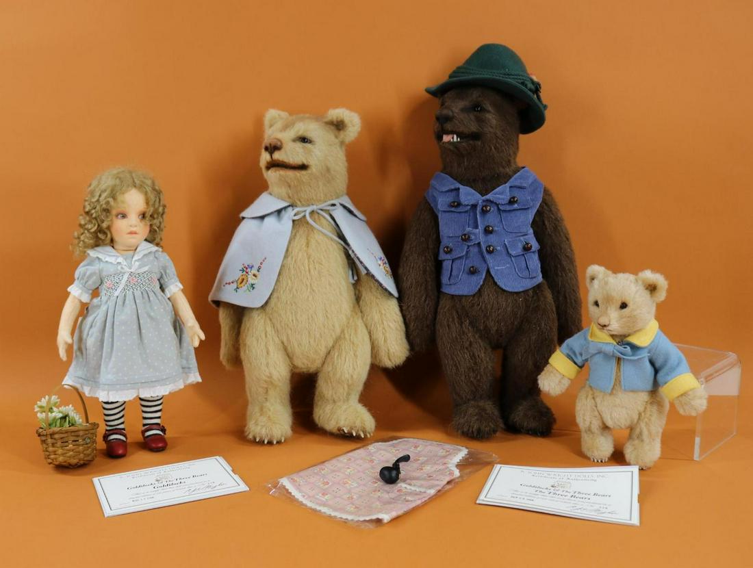 R. JOHN WRIGHT.: MIB 2008 Complete set of "Goldilocks & The Three Bears". 12" "Goldilocks" 228/350 and "The Three Bears" 228/350.