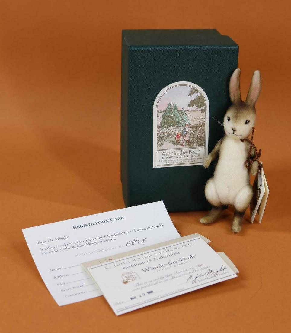 R. JOHN WRIGHT.: The Winnie-The-Pooh Collection. MIB 5 1/2" "Pocket Rabbit". 1045/3500.