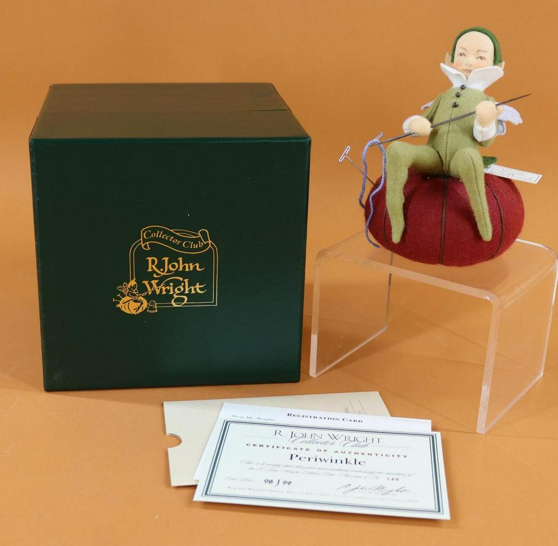 R. JOHN WRIGHT.: MIB 1998/1999 5 1/2" "Periwinkle" 148/, Made exclusively for members of The R. J. Wright Collector Club.