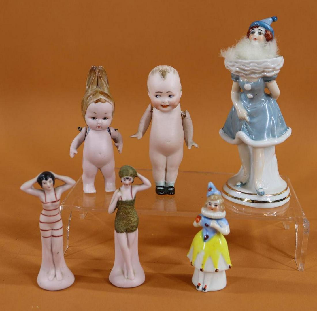 ANTIQUE BISQUE HEAD DOLLS, 12" UNDER. (1 of 13)