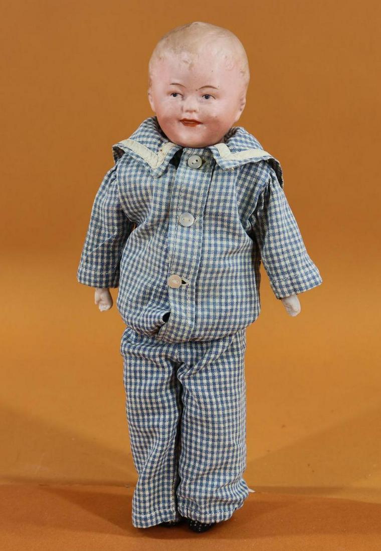 ANTIQUE BISQUE HEAD DOLLS, 12" UNDER. (1 of 7)