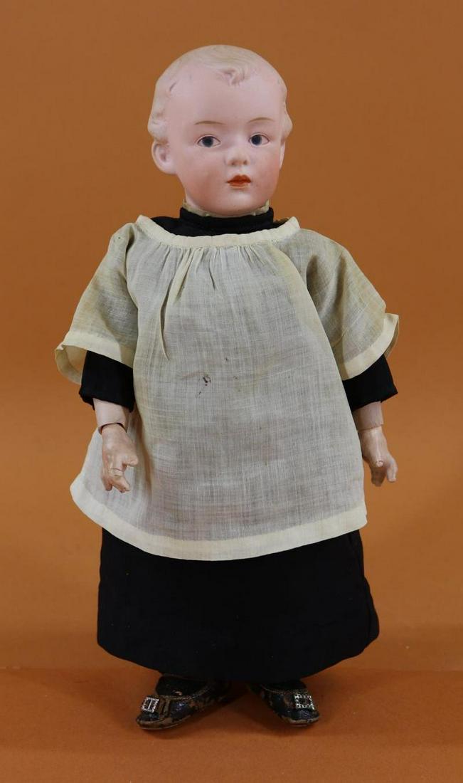 ANTIQUE BISQUE HEAD DOLLS, 12" UNDER. (1 of 8)