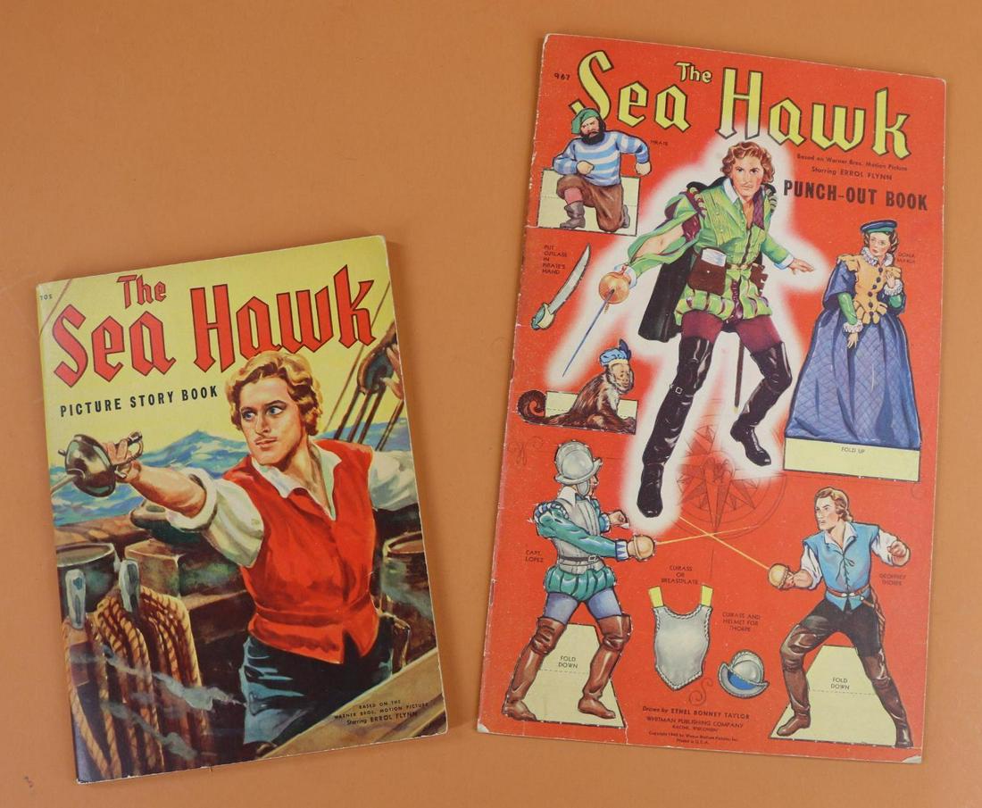 TOYS.: LOT of "The Sea Hawk" ephemera."The Sea Hawk" Picture Story Book. 1940. Whitman Publishing Company. The Story of the Motion Picture, Warner Bros. "The Sea Hawk" Punch-Out Book . 1940. Based on Warner 