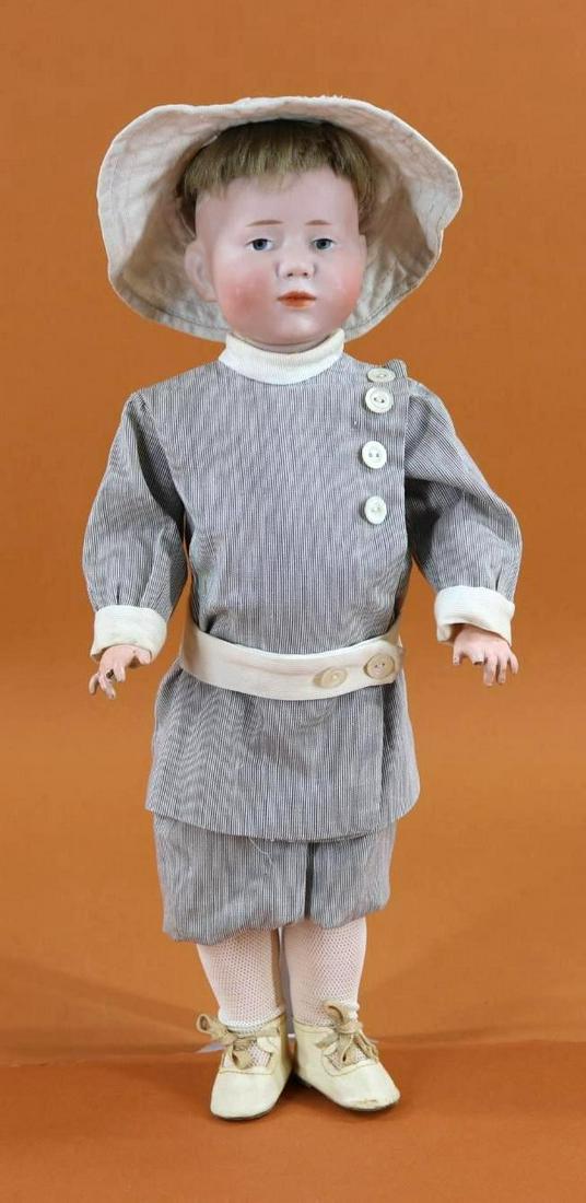 GERMAN BISQUE HEAD CHARACTER DOLL. (1 of 11)