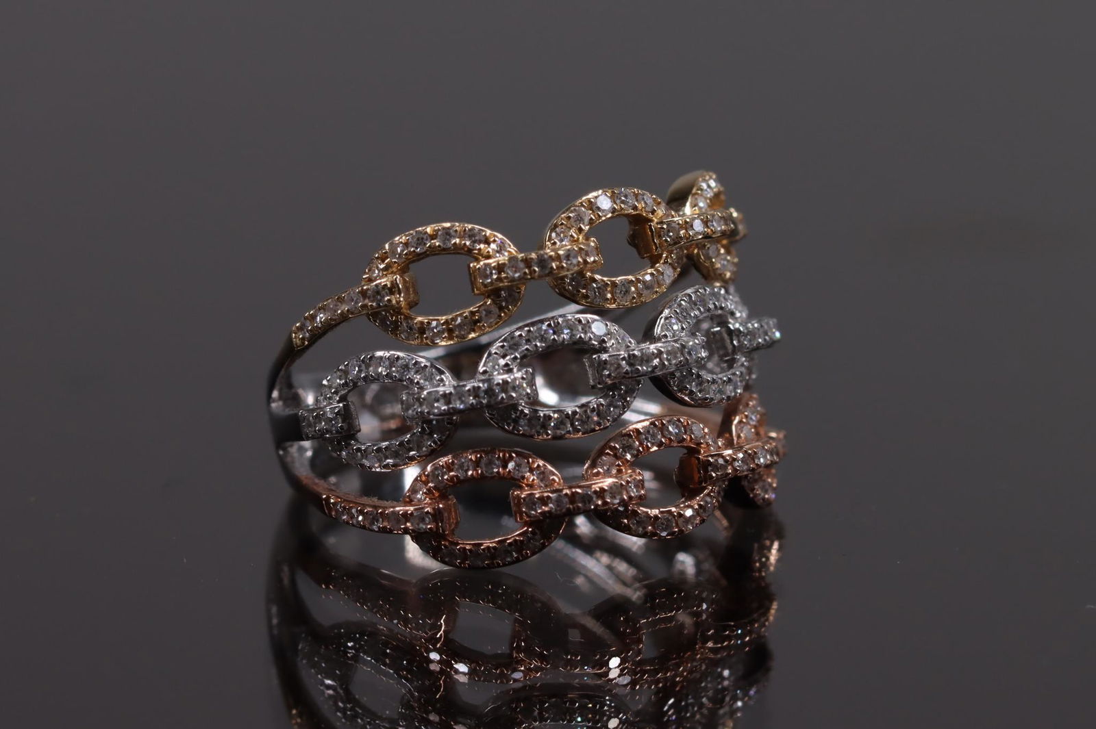 EFFY 14K Tri-Colour Gold Diamond Ring (1 of 6)