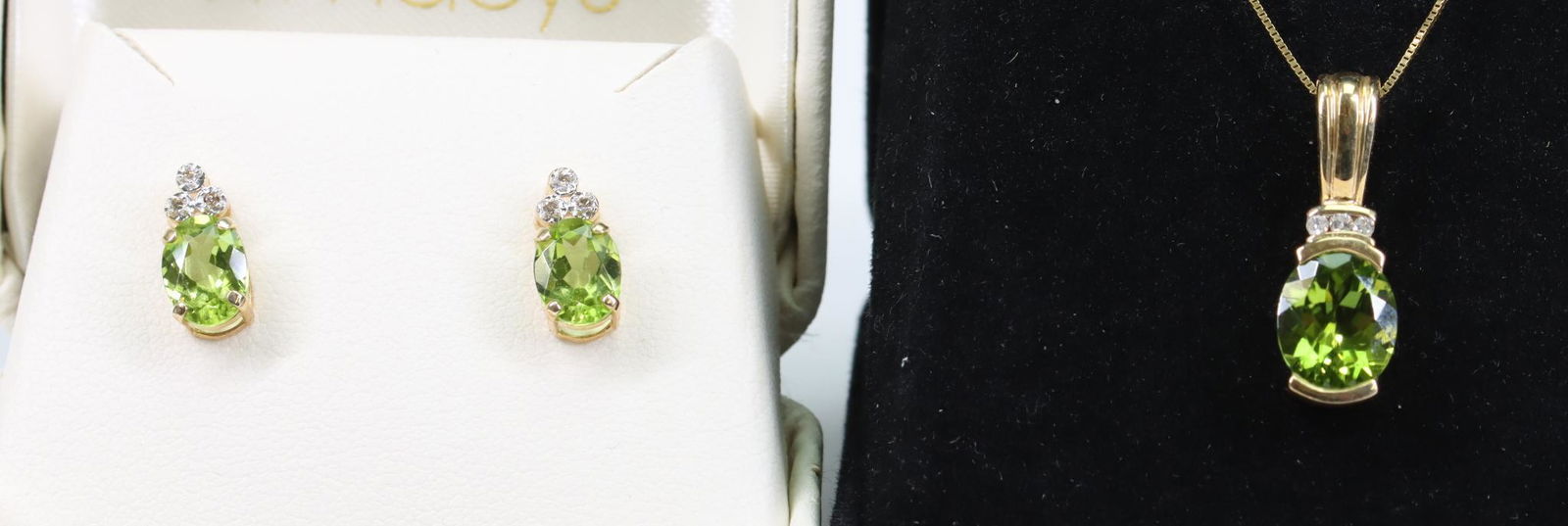 14KY Gold Peridot, Diamond, Pendant, Earrings (1 of 3)
