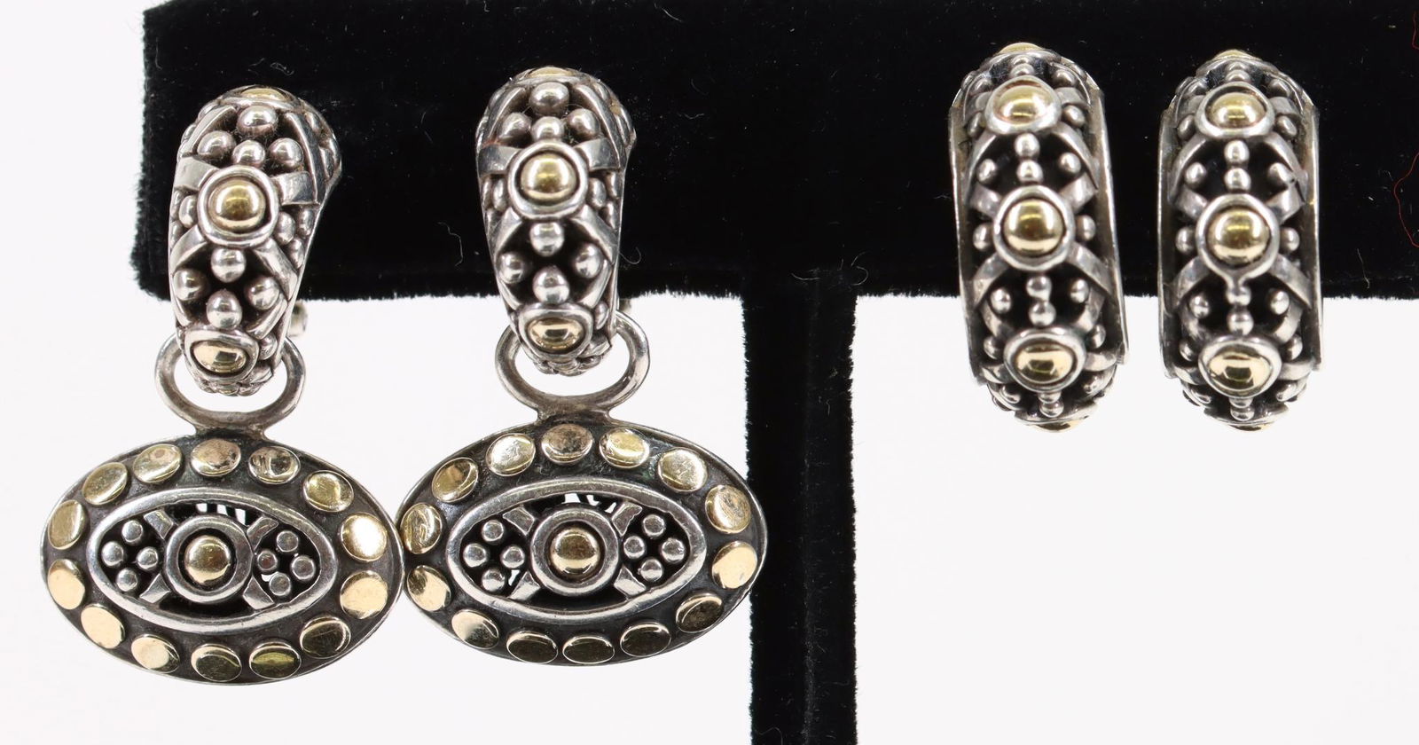 John Hardy Sterling Silver 18KY Gold Earrings (1 of 5)