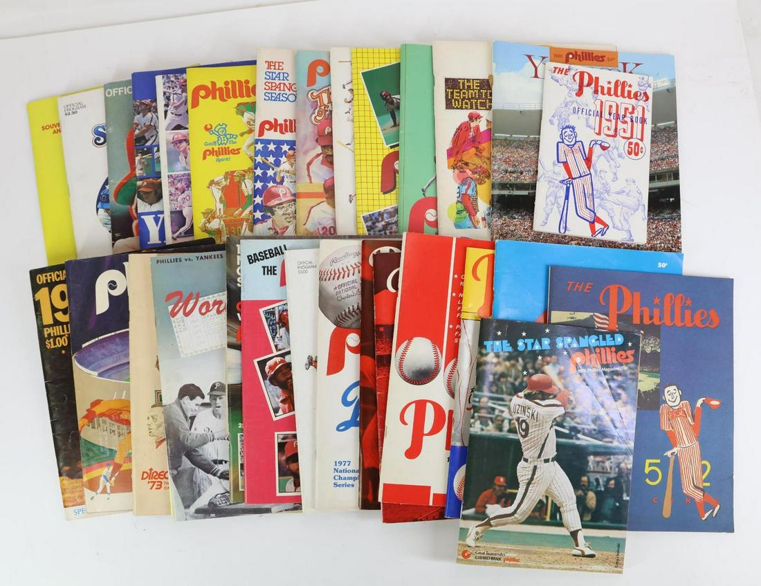 Lot (30 asst) 1950's-80's Phillies Yearbooks and Related (1 of 6)