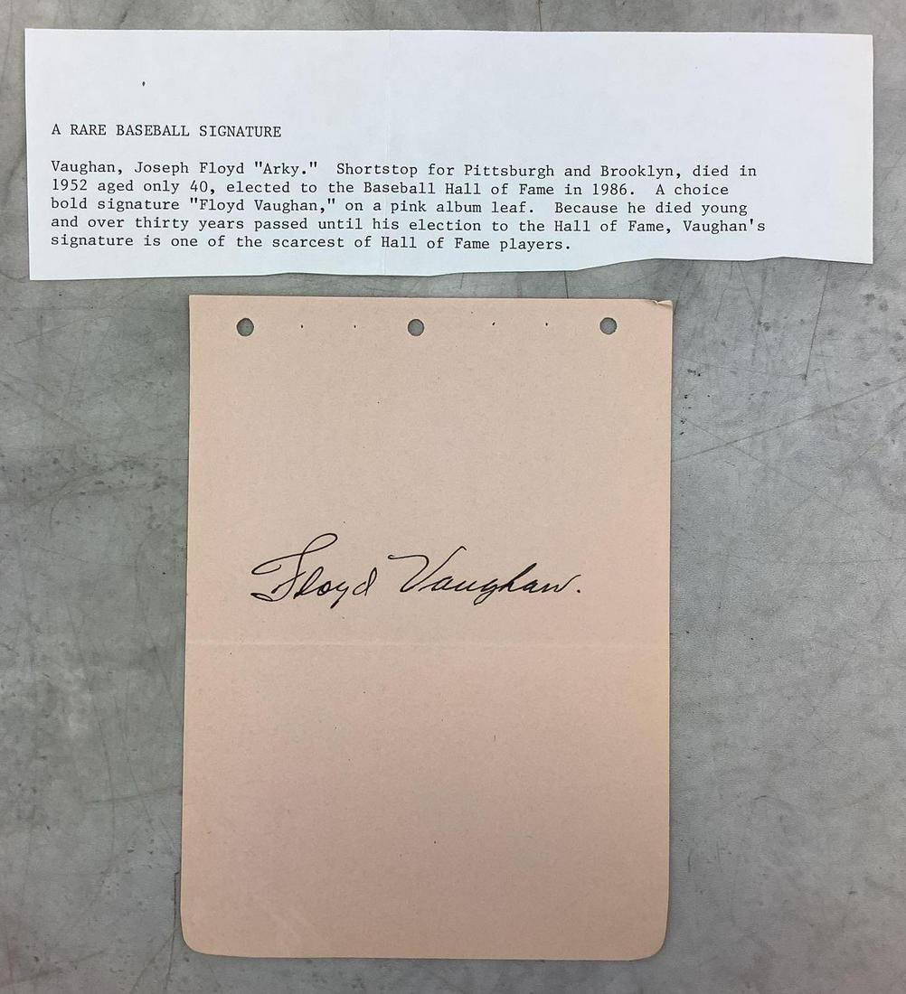 "Rare" Arky Vaughan Autograph (1 of 2)