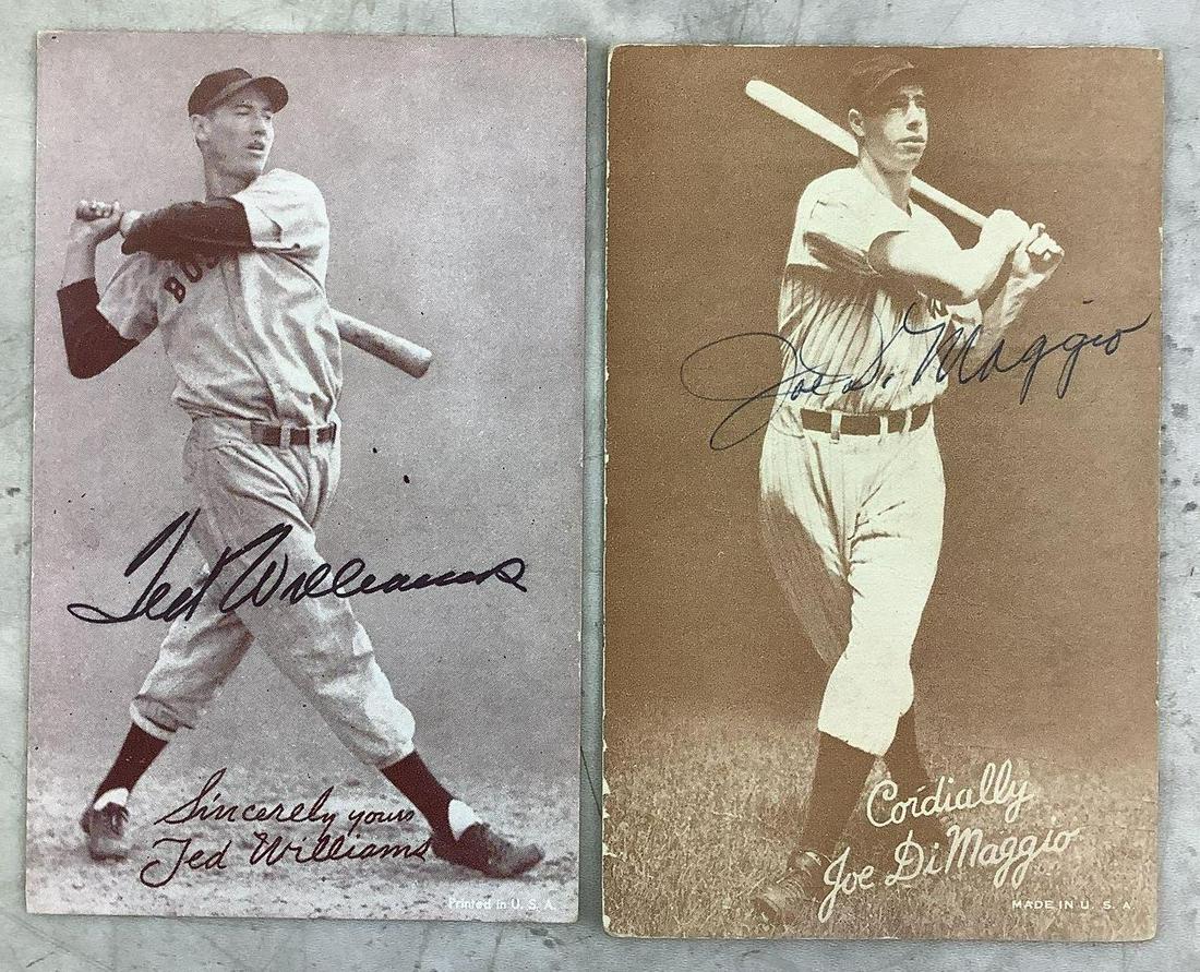 Ted Williams & Joe DiMaggio Autographed Cards (1 of 2)