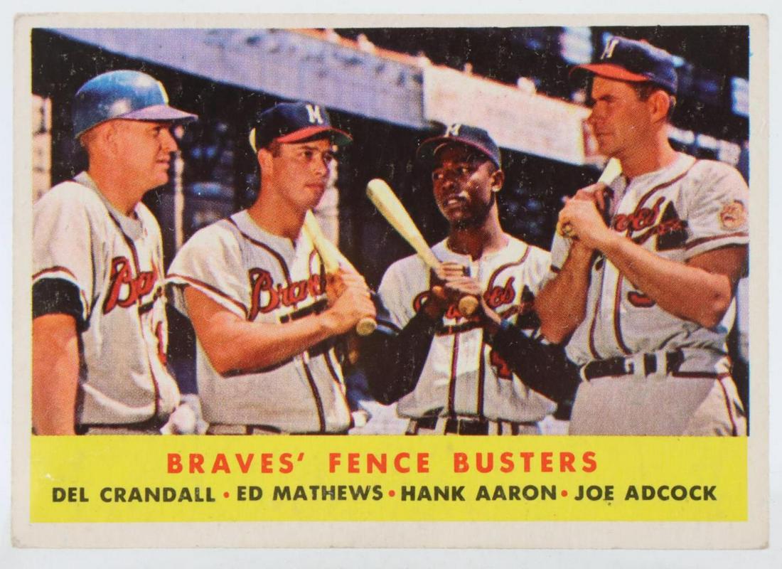 1958 Topps "Braves' Fence Busters" Baseball Card (1 of 2)