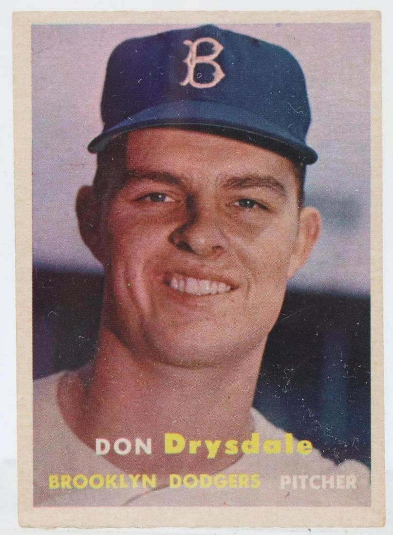 1957 Topps Don Drysdale Rookie Baseball Card (1 of 2)
