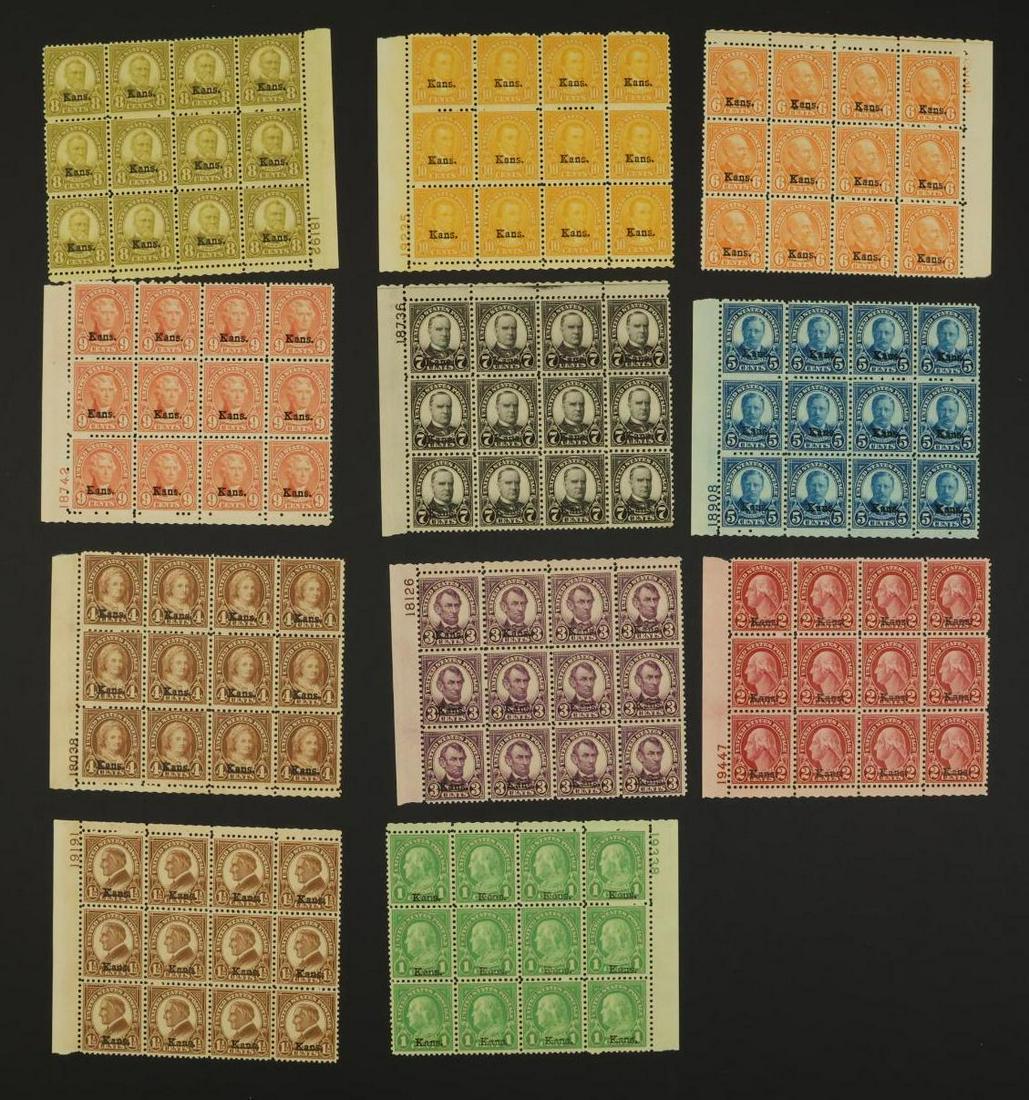 US Stamps, #658-#668 Blocks of 12, (1 of 15)