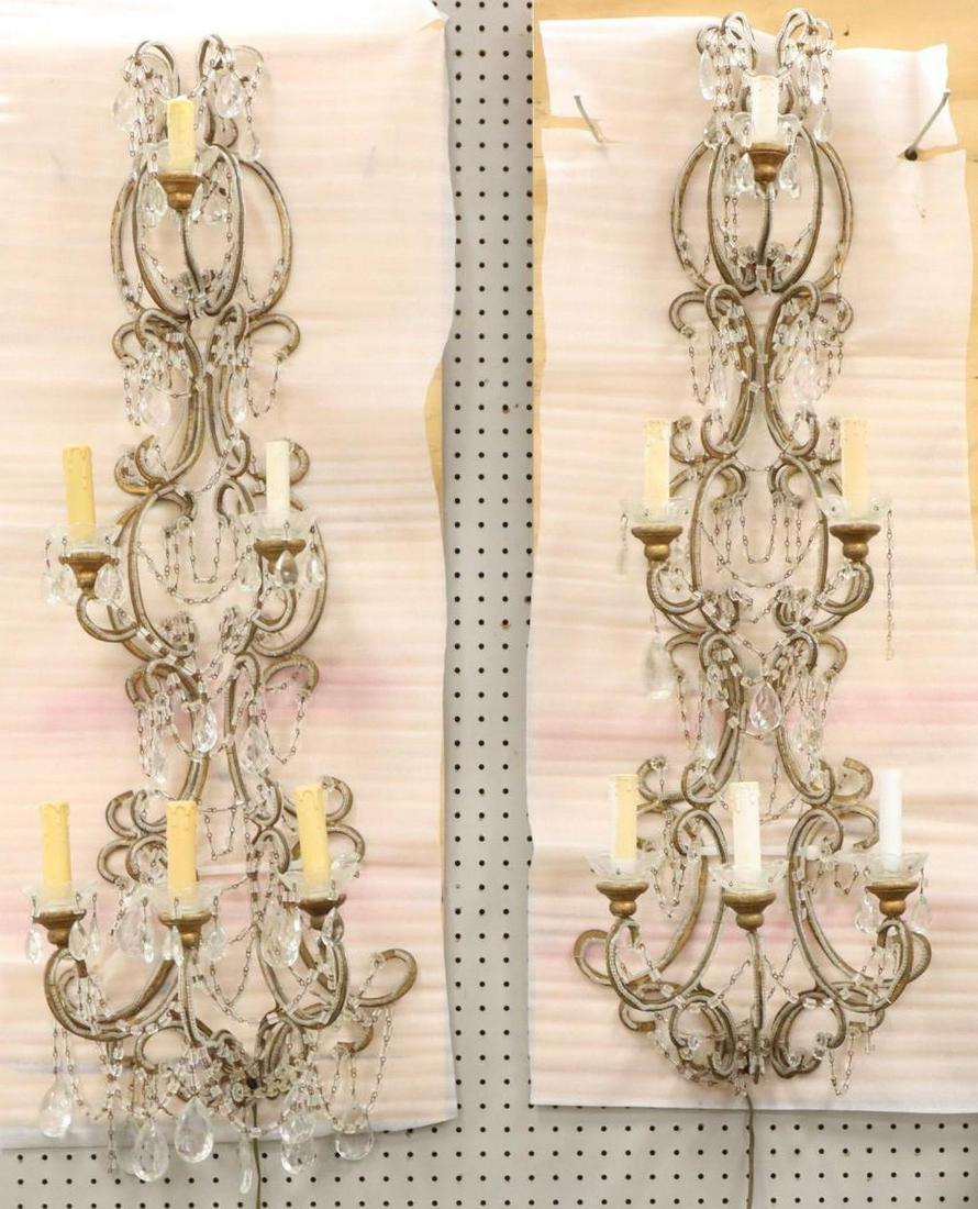 Gilt Crystal Sconces (1 of 6)