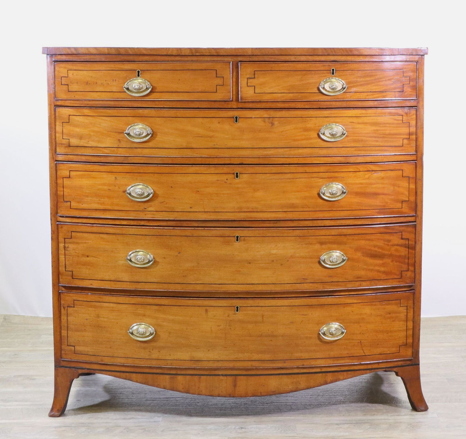 Hepplewhite Bow Front Chest of Drawers (1 of 11)