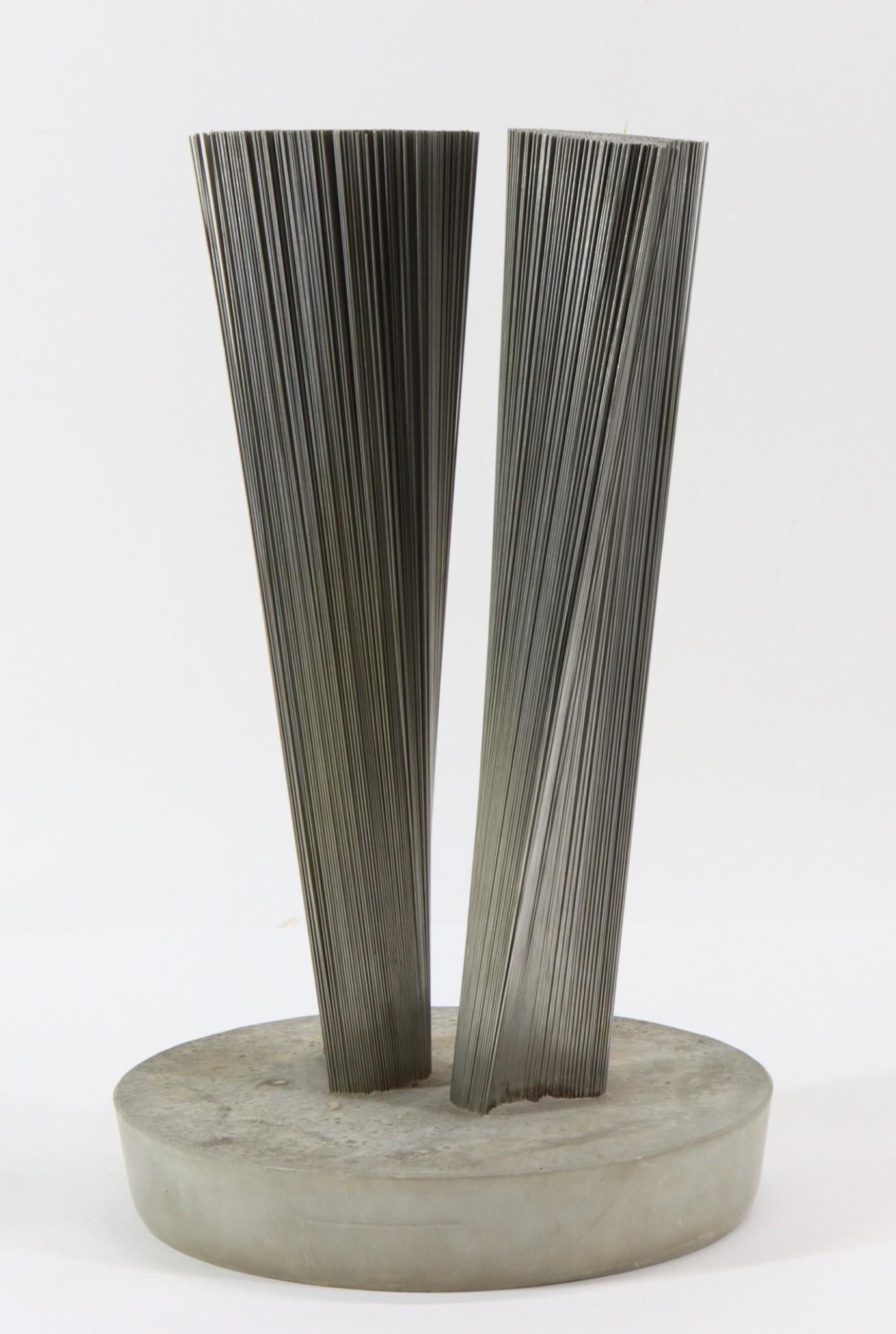 Harry Bertoia (1915-1978): Wire sculpture titled "Bundles of Wires". Late 1960's, purchased directly from Bertoia Studios. Signed "Bertoia" to the base. Includes Certificate of Authenticity from Bertoia Studios. Thousands of wi
