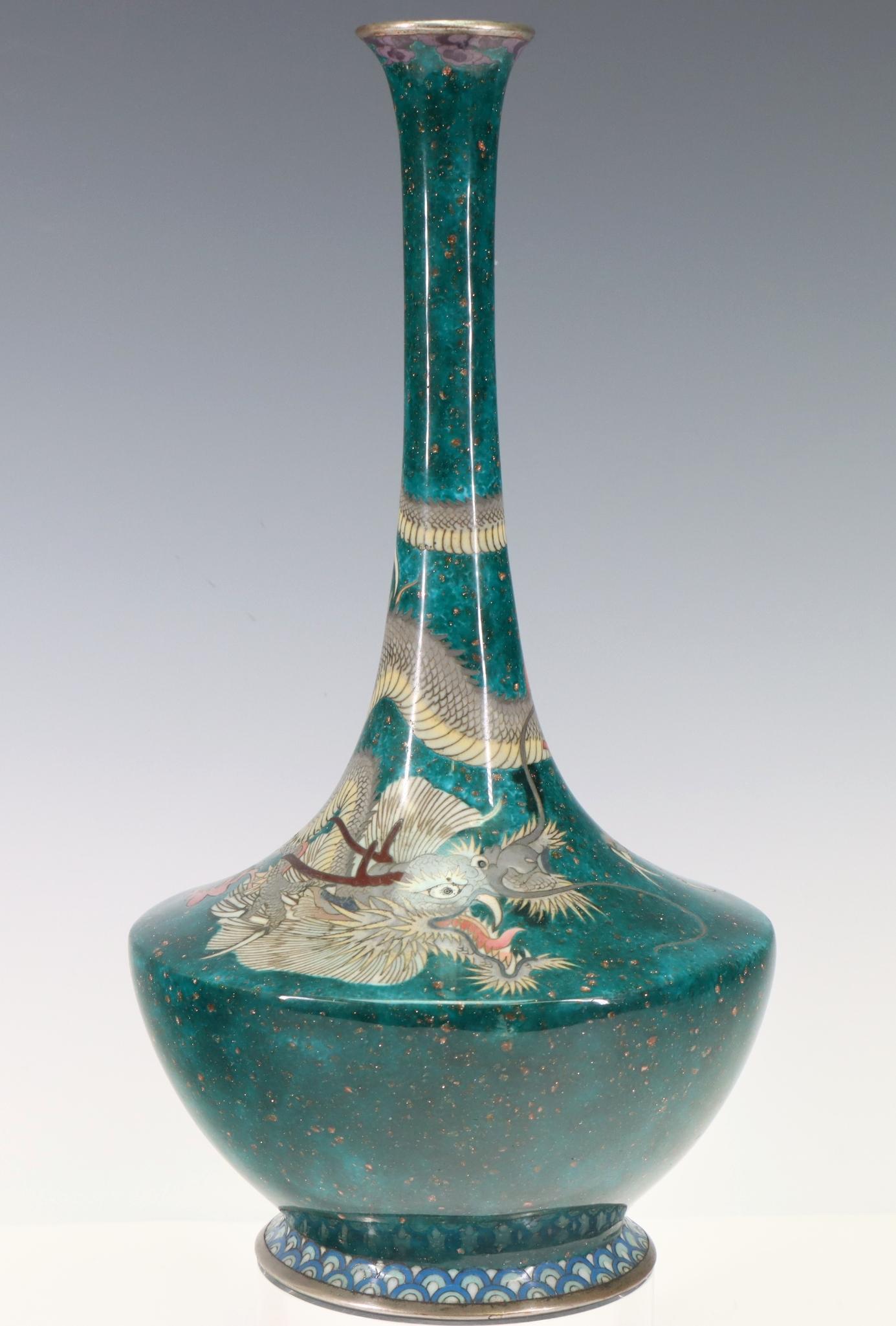 Japanese Ginbari Cloisonne Dragon Vase (1 of 14)