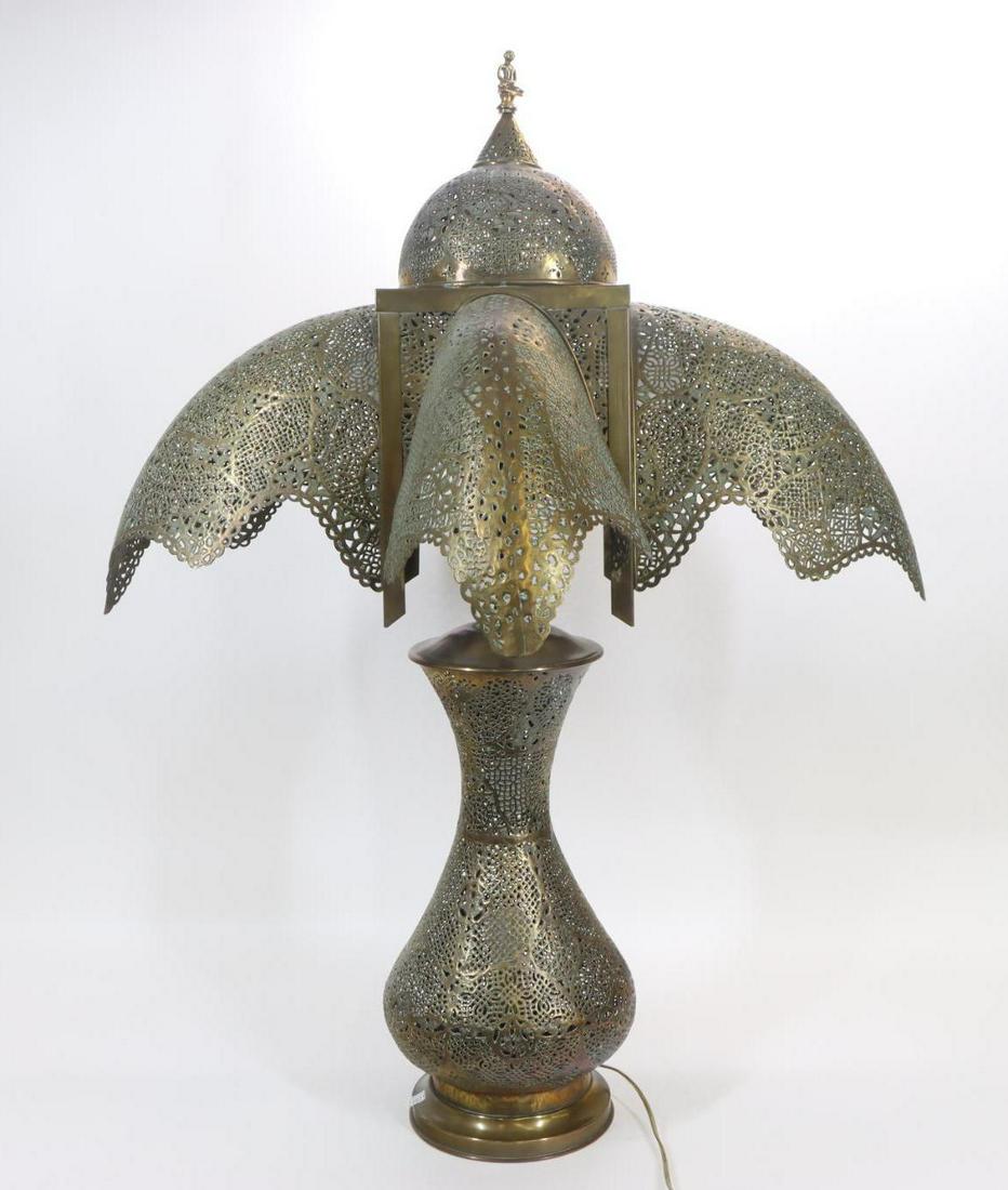 Indian Brass Pierced Lamp (1 of 20)