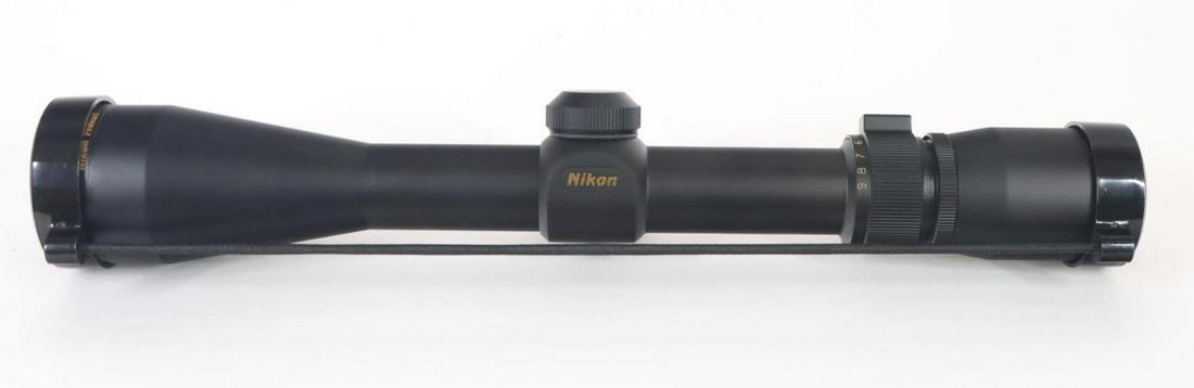 Nikon Rifle Scope: Prostaff 3-9x40 with Duo-plex reticle and clear optics, removed from prior lot. Good condition.