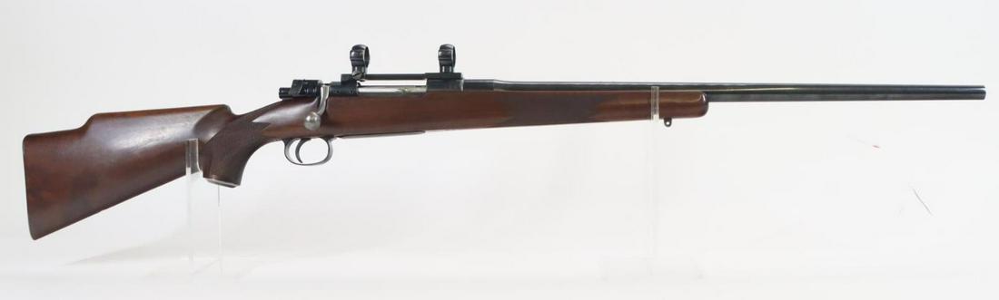 Waffenfabrik Mauser GEW 98 Custom Paul Jaeger/Eric Fiedler Sporter Bolt Action Rifle: 219 Zipper, 24" bbl, SN 7713. 98% blue finish on barrel with receiver showing areas of loss on edges and carry points, good bore, Redfield scope rings and base (ring screws do not match on both rings)